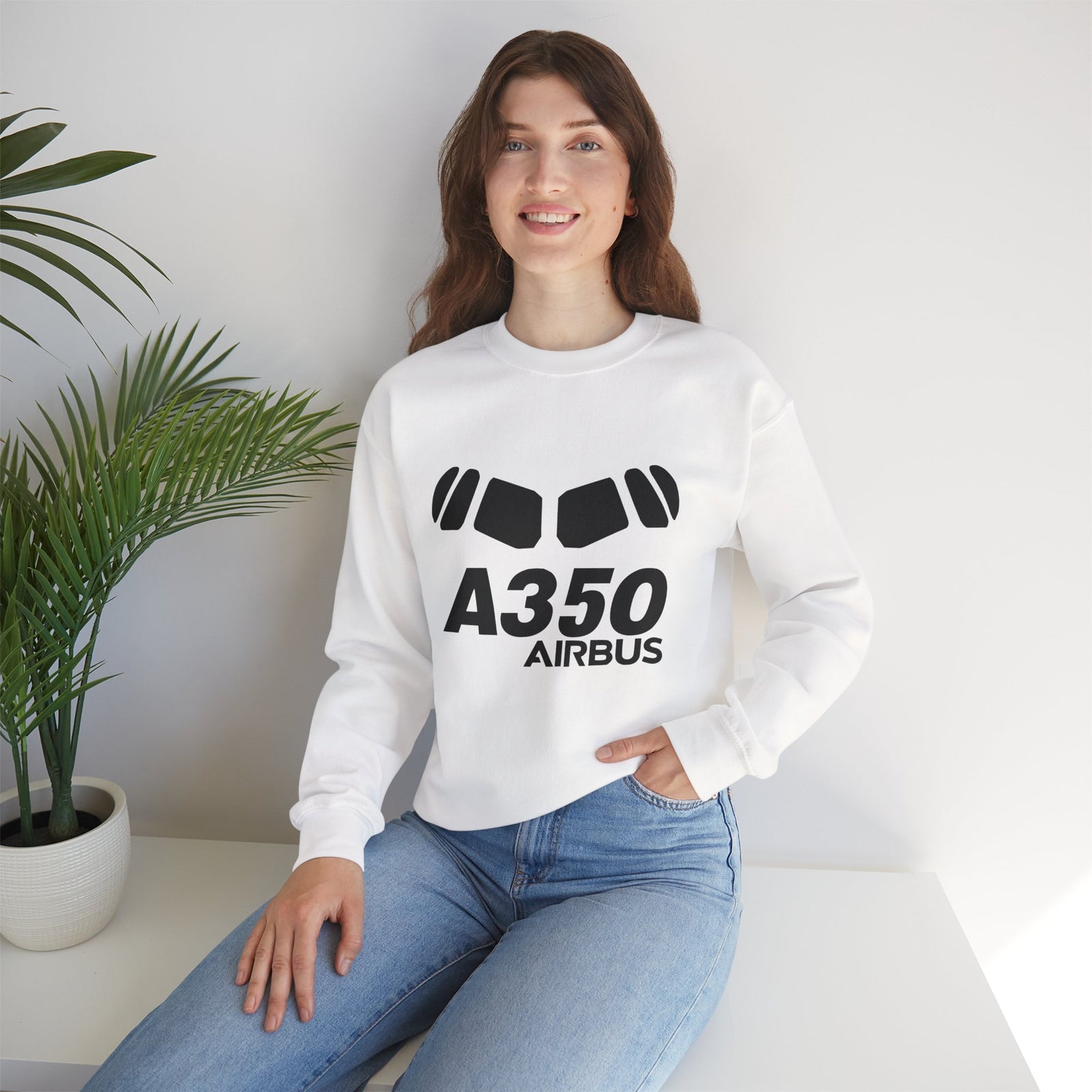 Airbus A350 Windshield Crewneck Sweatshirt - Travel Inspiring Cozy Apparel