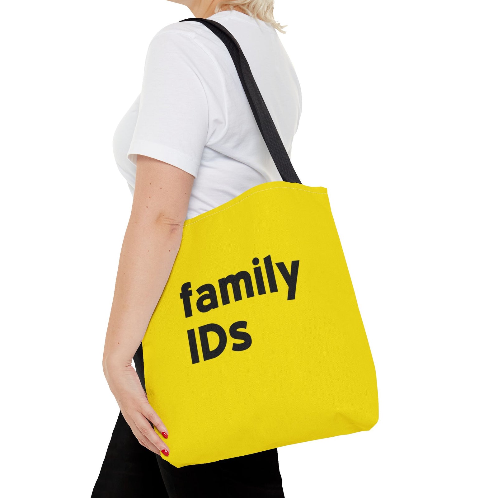 Family Ids Tote Bag — Printed Green Travel Tote