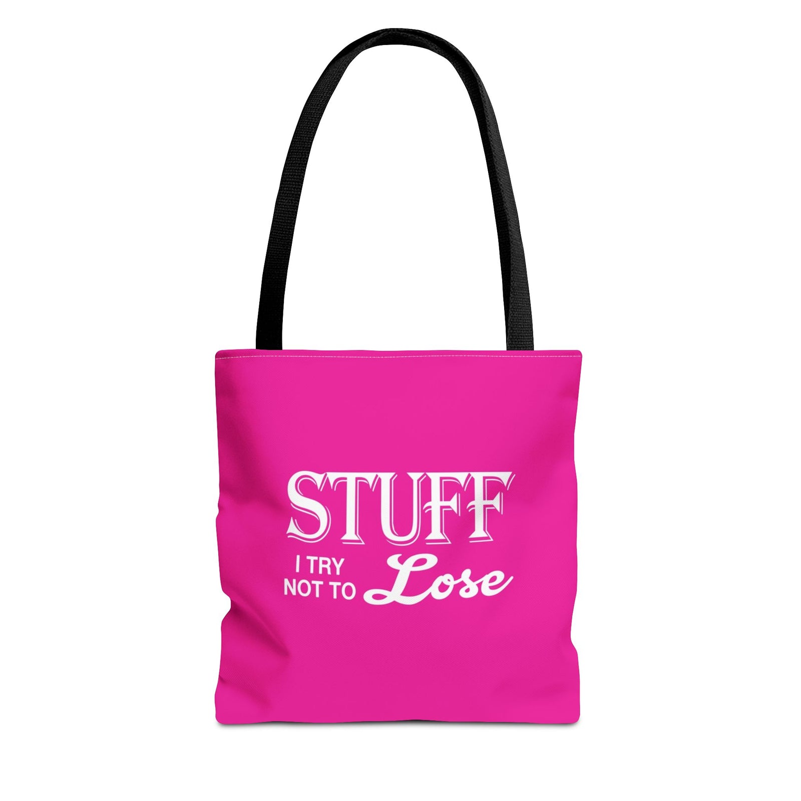 Stuff I Try Not To Lose Tote Bag — Printed Green Travel Tote