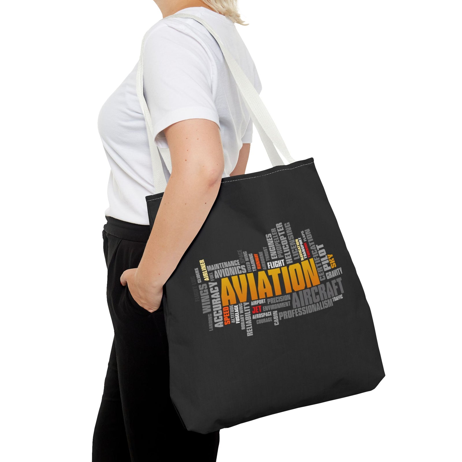 Aviation Tote Bag — Printed Green Travel Tote