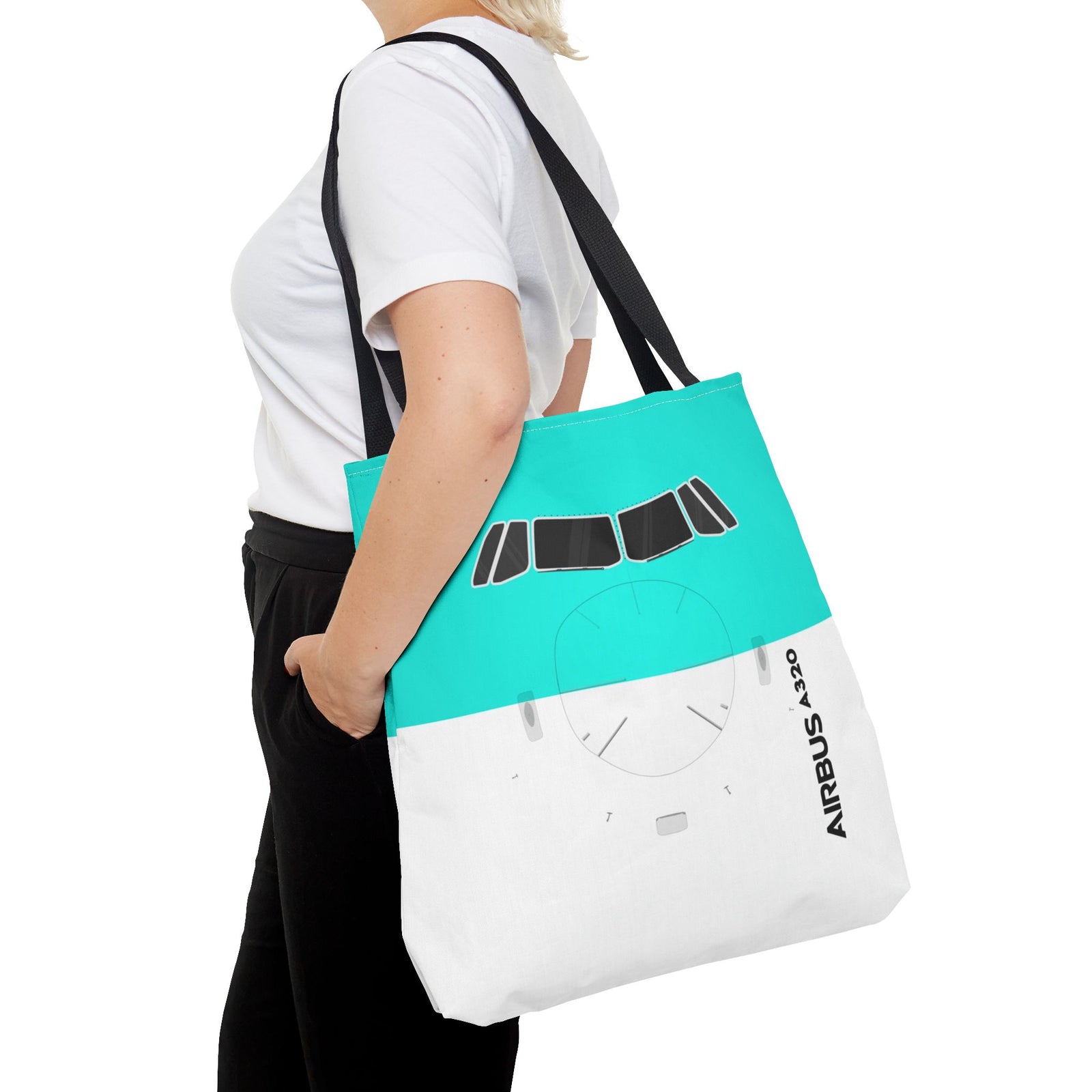 A320 Tote Bag — Printed Green Travel Tote