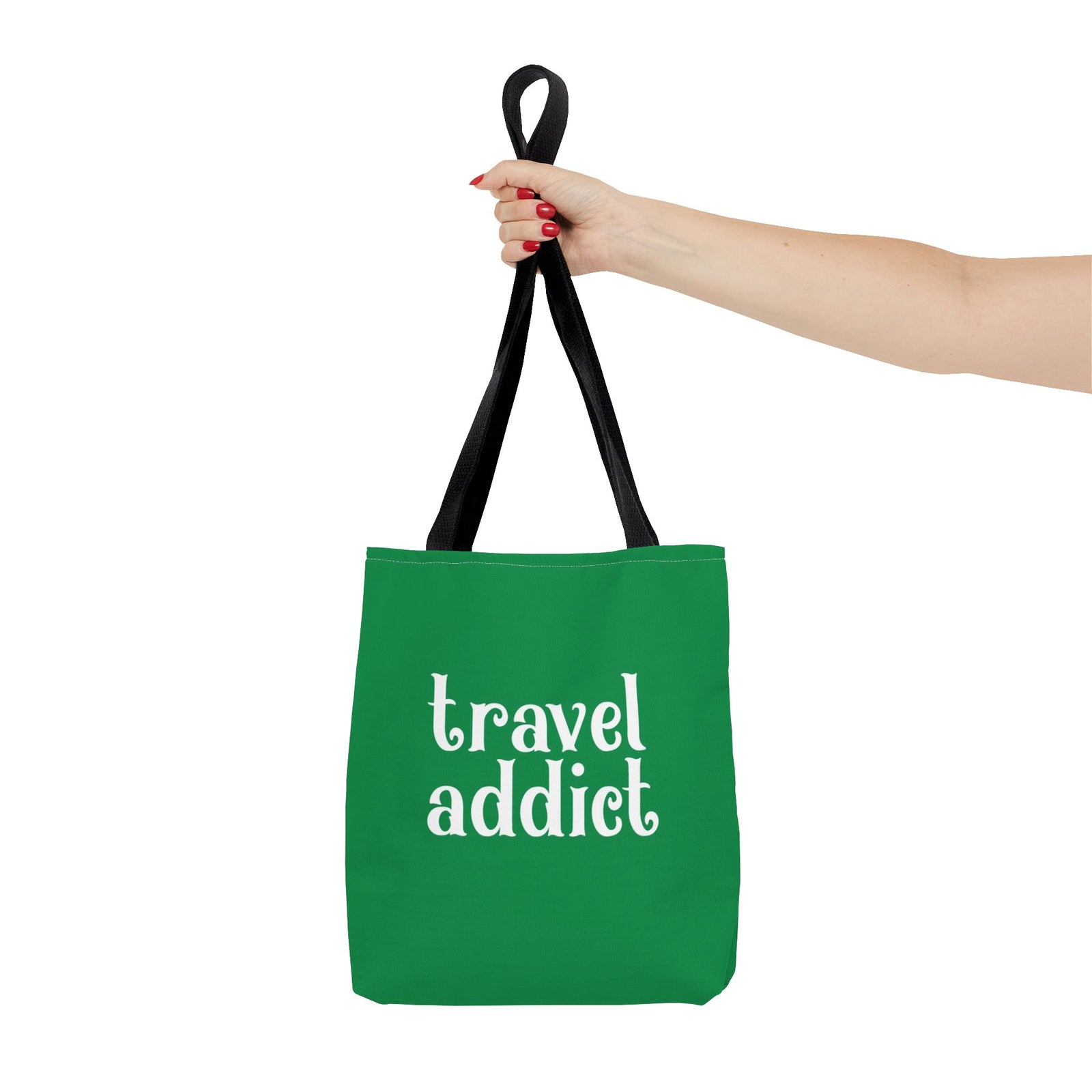 Travel Addict Tote Bag — Printed Green Travel Tote