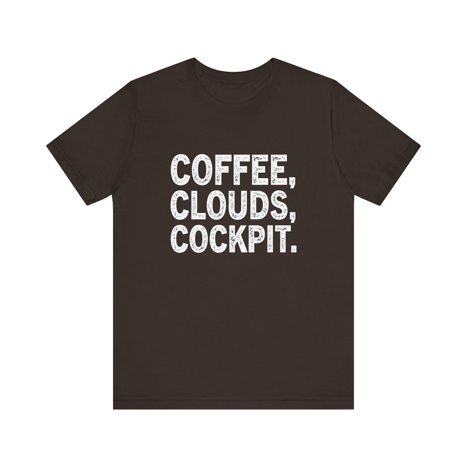 Coffee Clouds Cockpit Unisex Jersey Tee - Perfect for Aviation Enthusiasts