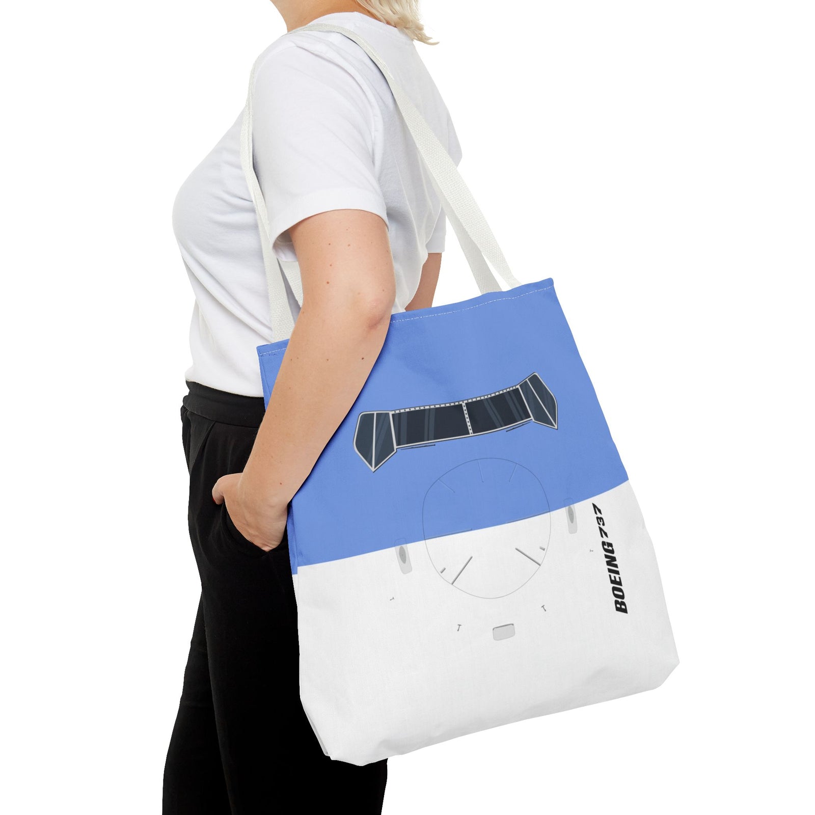 737 Tote Bag — Printed Green Travel Tote