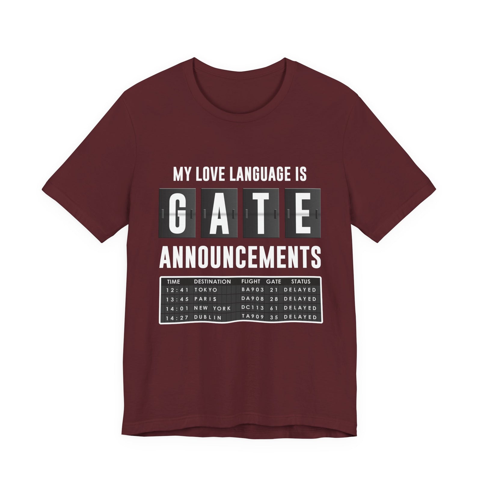 My Love Language Is Gate Announcement - Unisex Jersey Tee