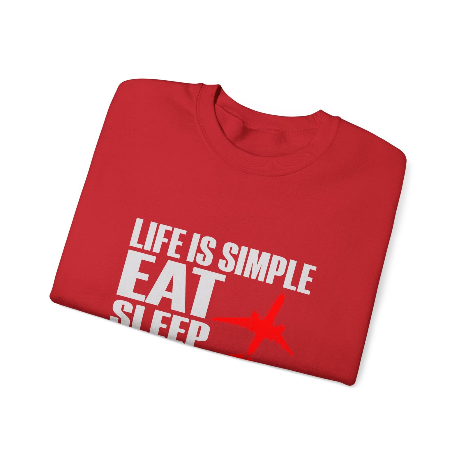 Life Is Simple Crewneck Sweatshirt - Travel Inspiring Cozy Apparel