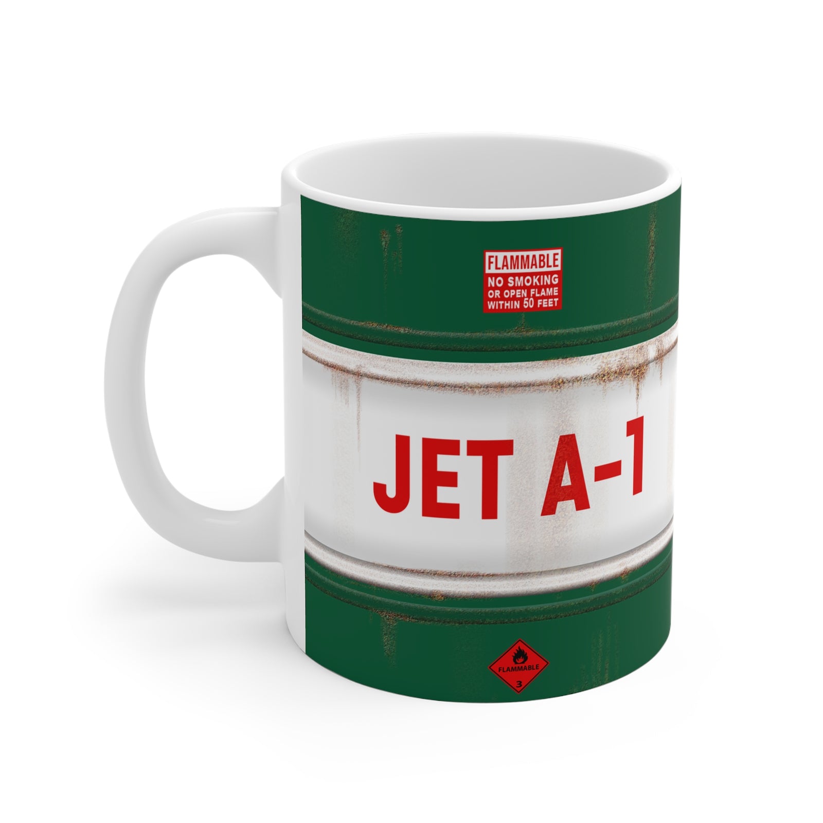 Jet A-1 Green - 11oz Ceramic Coffee Cup for Aviation Enthusiasts