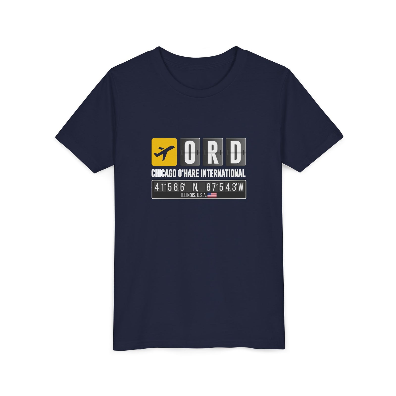 ORD Chicago O'Hare International Airport - Unisex Youth Short Sleeve Tee
