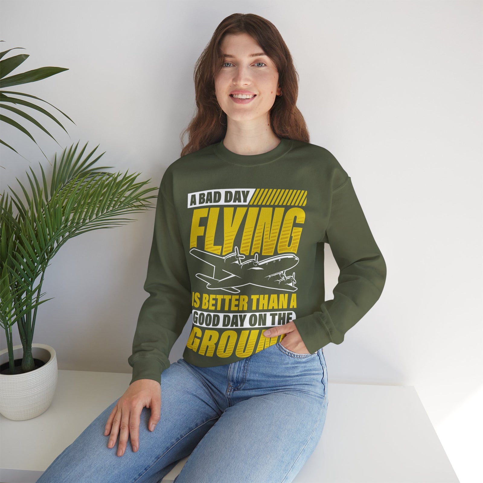 A Bad Day Flying - Unisex Crewneck Sweatshirt