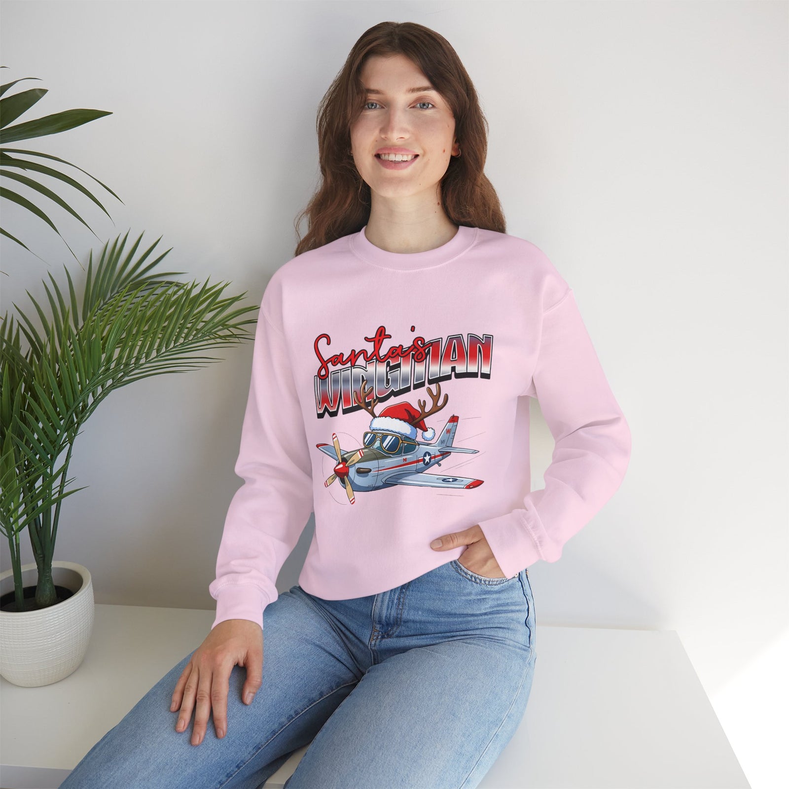 Santa’s wingman Crewneck Sweatshirt - Travel Inspiring Cozy Apparel