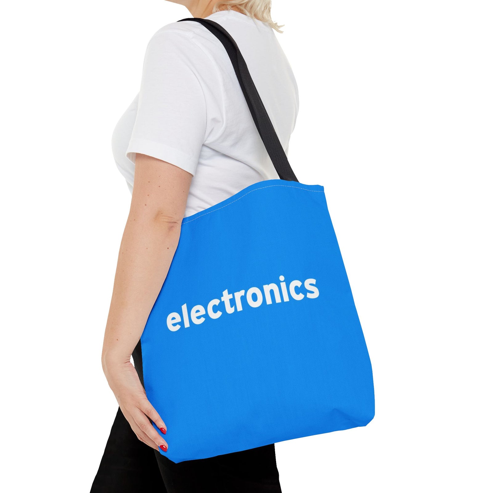 Electronics Tote Bag — Printed Green Travel Tote