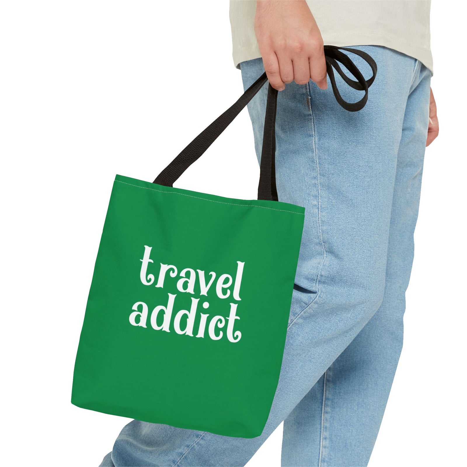Travel Addict Tote Bag — Printed Green Travel Tote