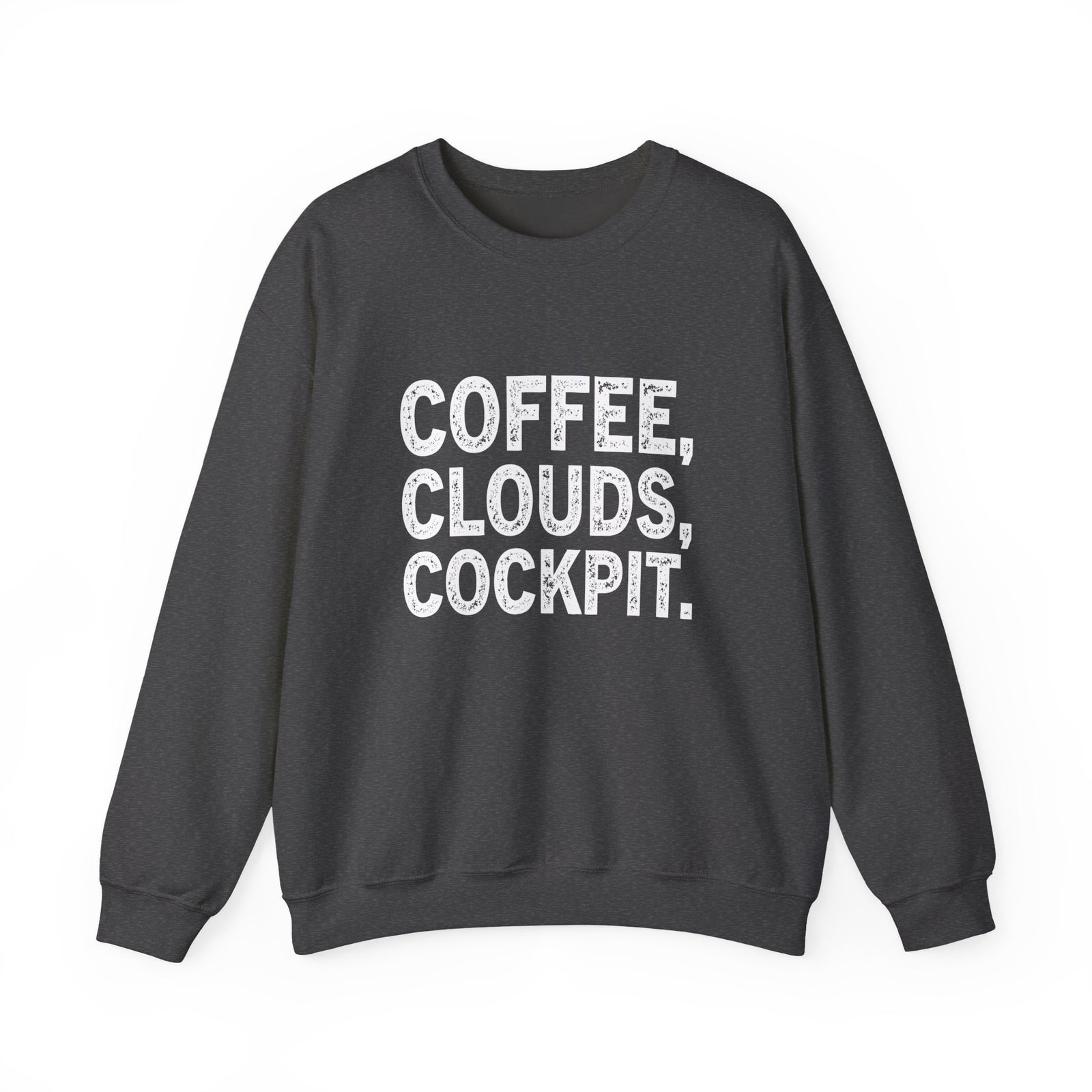 Coffee Clouds Cockpit Crewneck Sweatshirt - Travel Inspiring Cozy Apparel