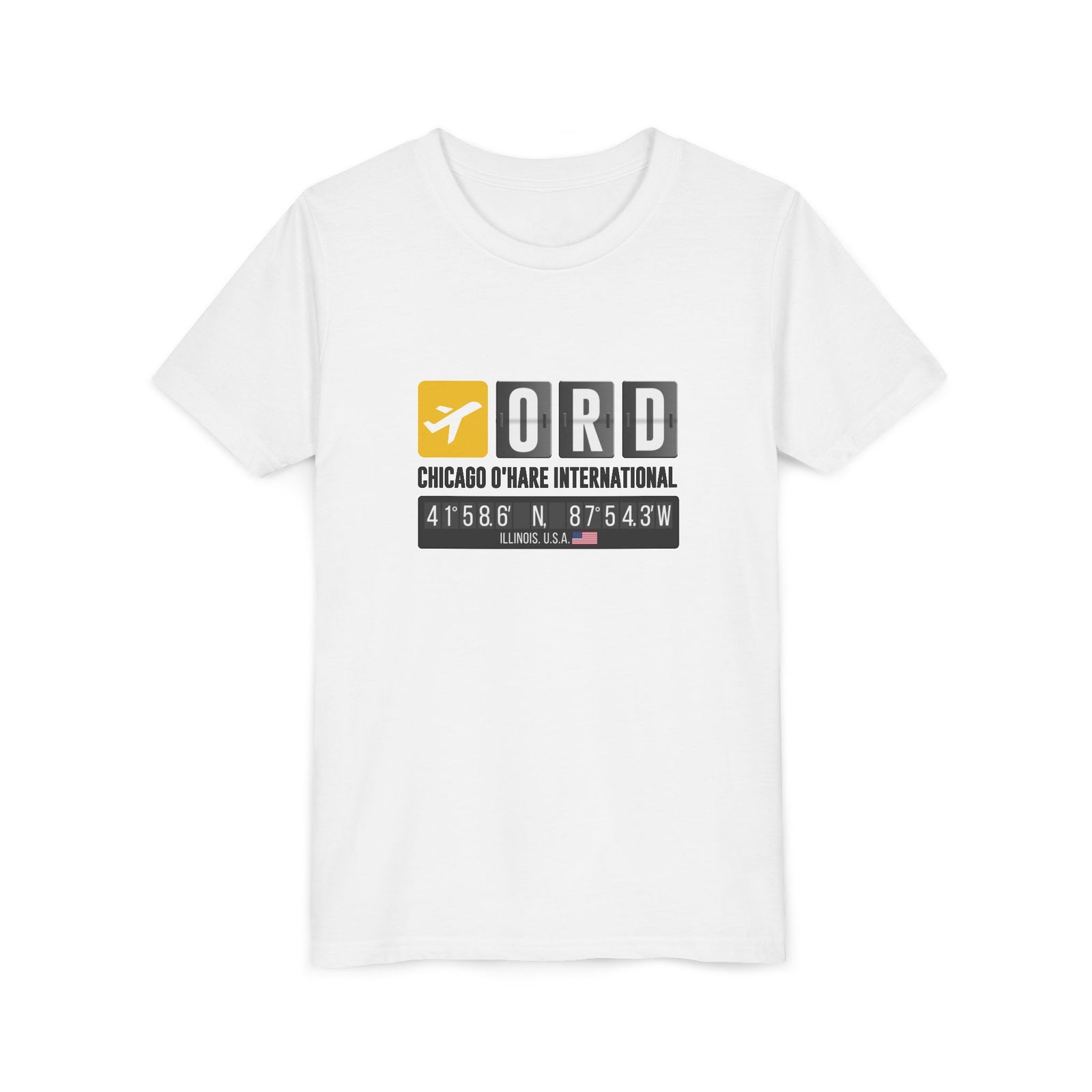 ORD Chicago O'Hare International Airport - Unisex Youth Short Sleeve Tee
