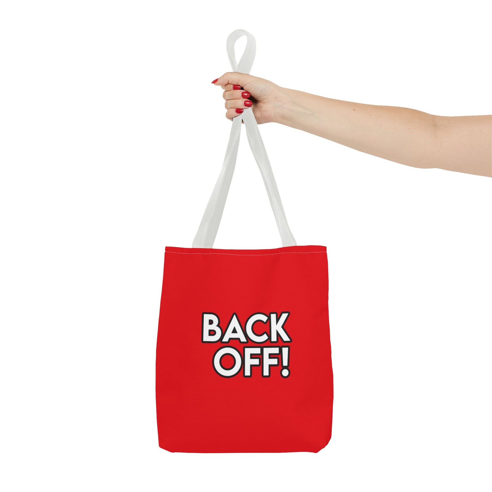 Back Off! Tote Bag — Printed Green Travel Tote