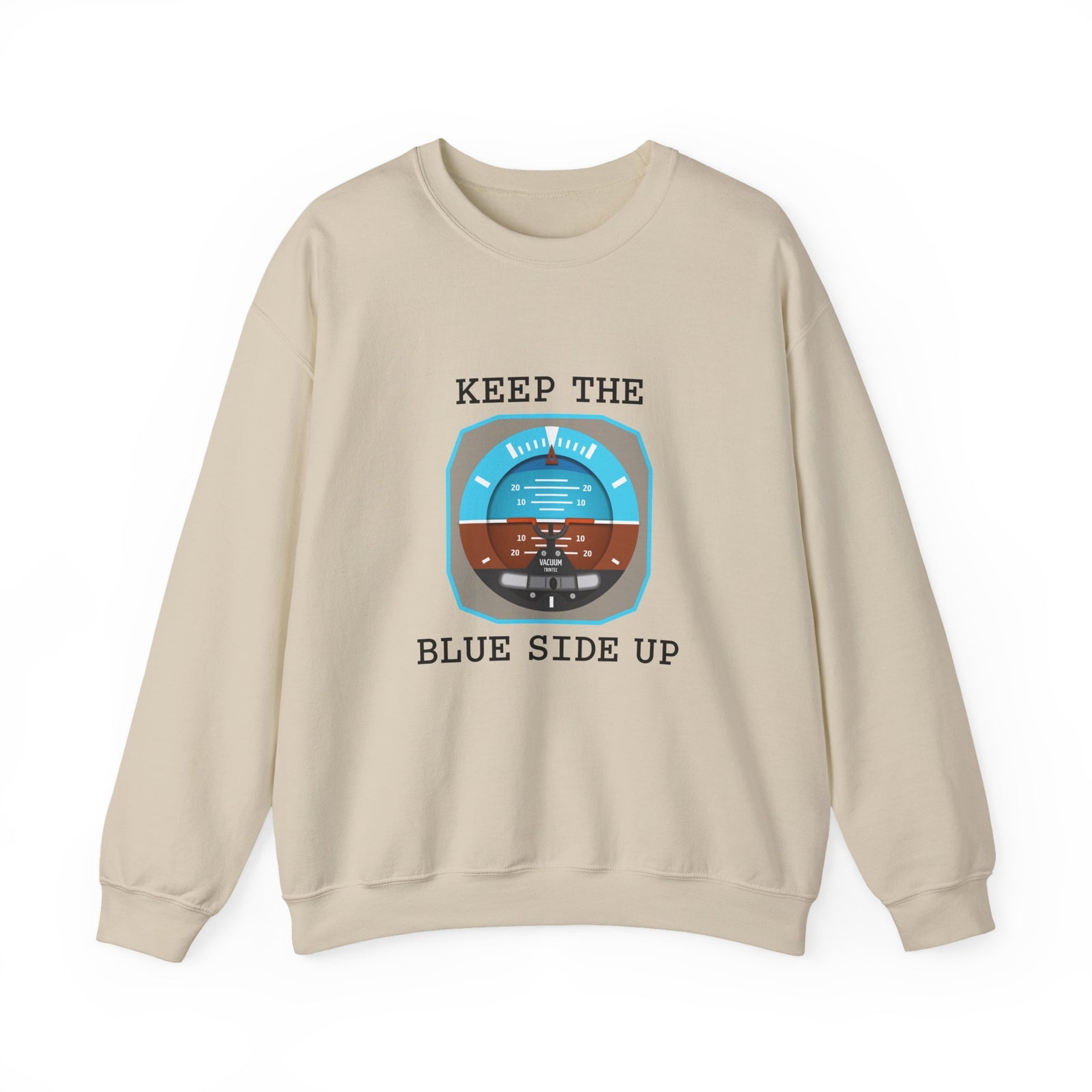 Keep The Blue Side Up Crewneck Sweatshirt - Travel Inspiring Cozy Apparel