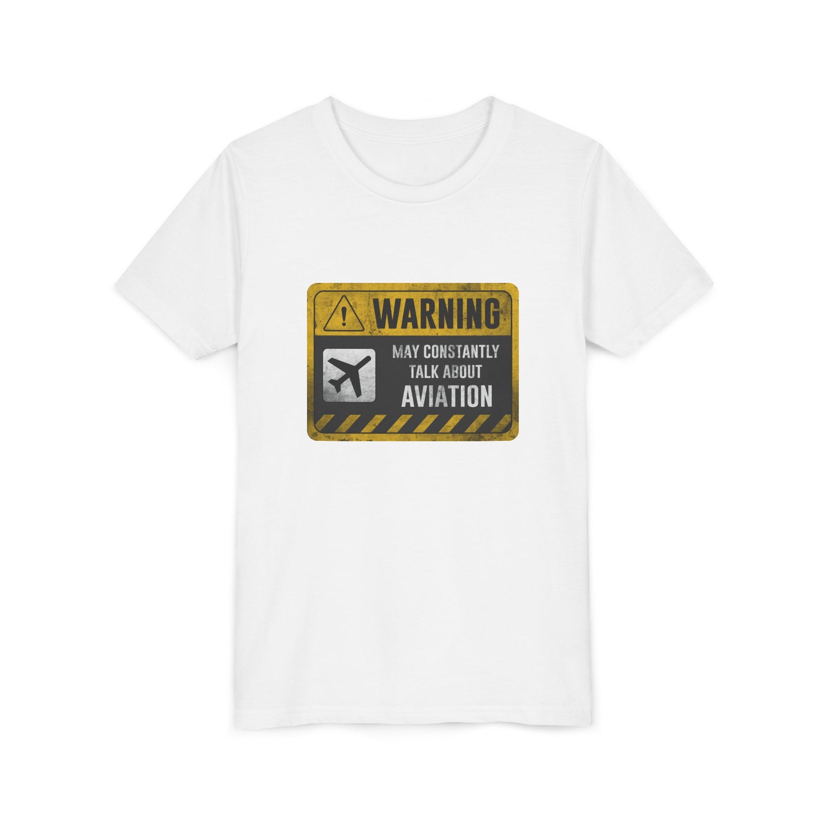 Warning May Constantly Talk About Aviation - Unisex Youth Short Sleeve Tee