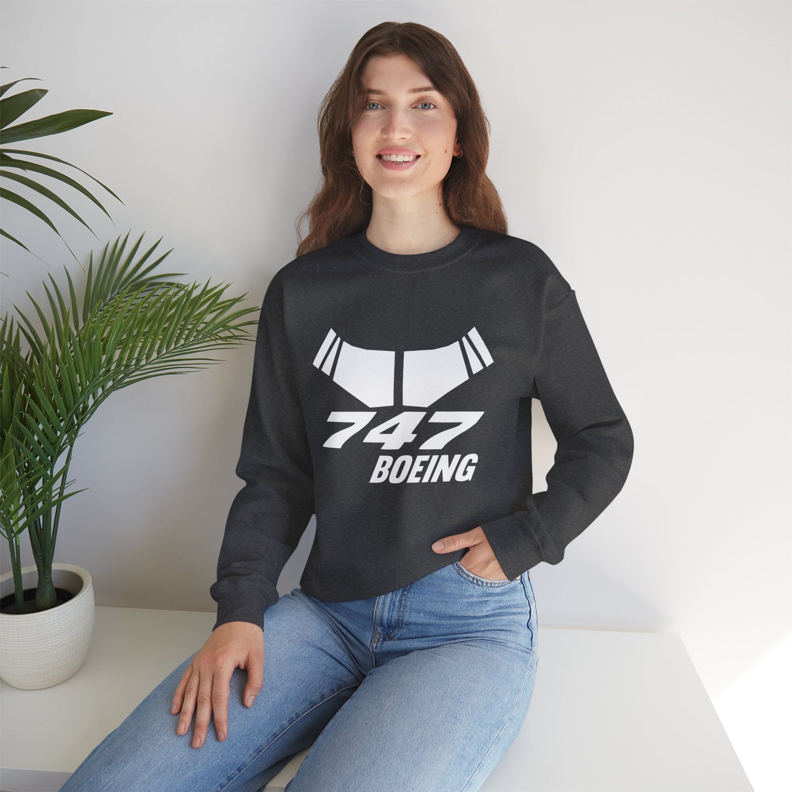 Boeing 747 Windshield Crewneck Sweatshirt - Travel Inspiring Cozy Apparel