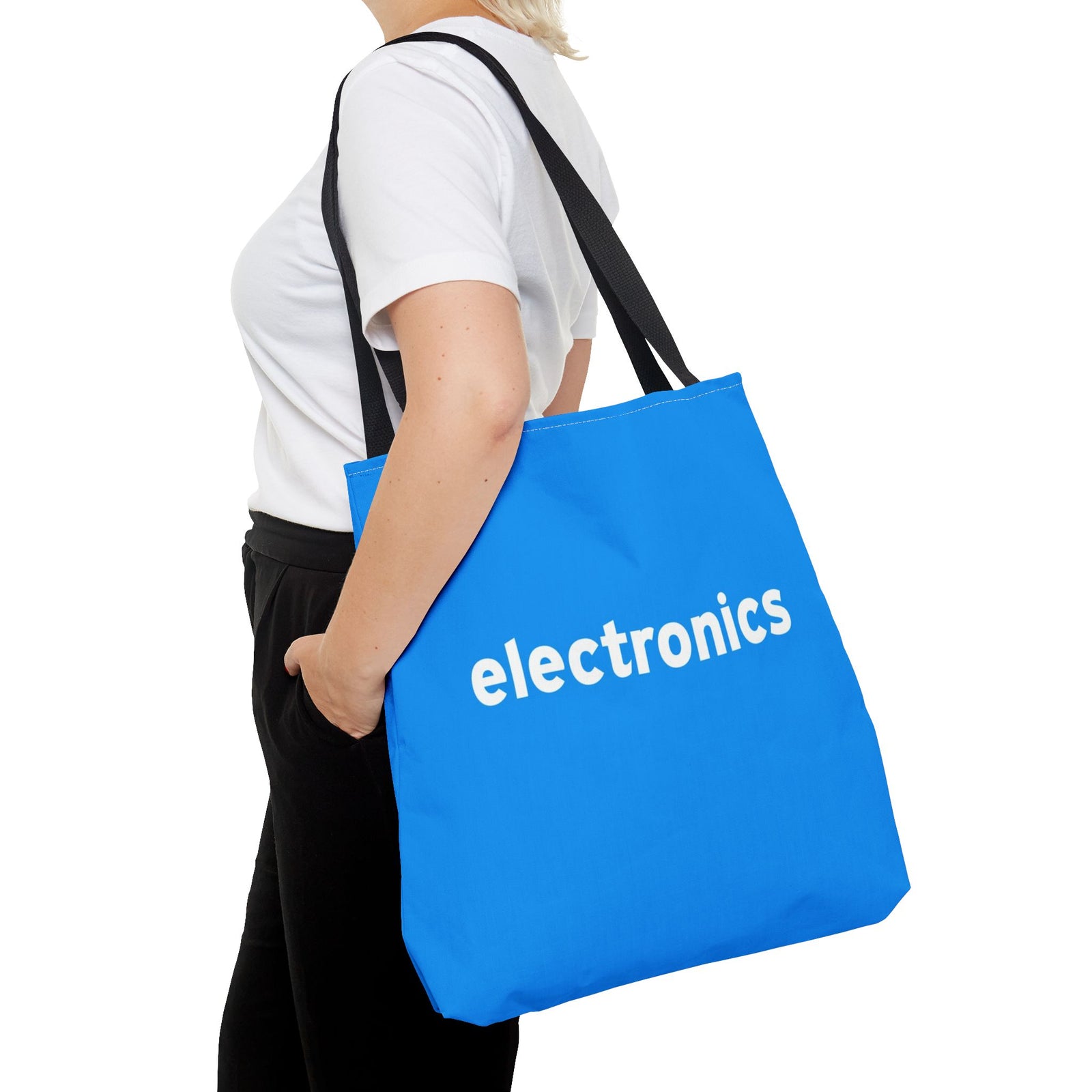 Electronics Tote Bag — Printed Green Travel Tote