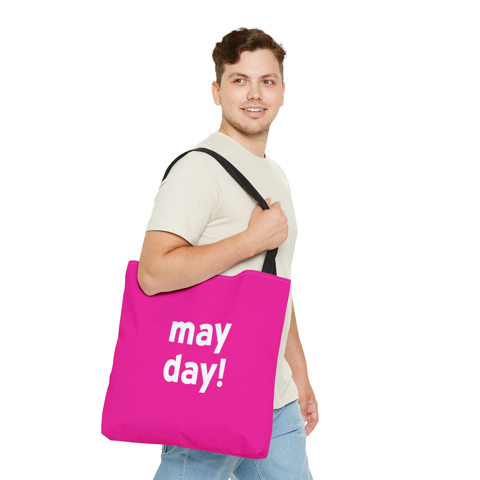May Day! Tote Bag — Printed Green Travel Tote