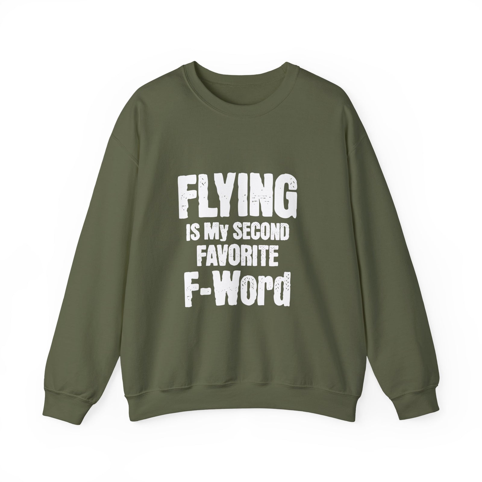 Flying Is My Second Favrite F word Crewneck Sweatshirt - Travel Inspiring Cozy Apparel