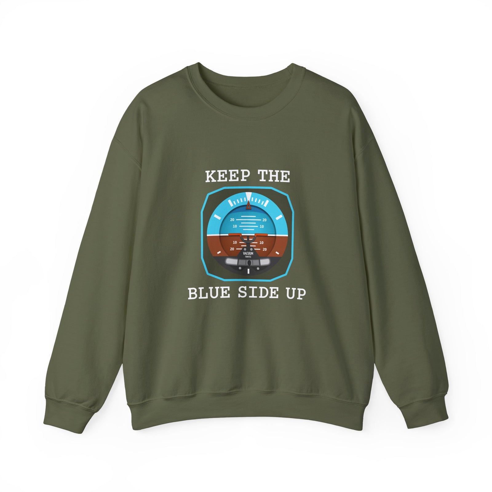Keep The Blue Side Up Crewneck Sweatshirt - Travel Inspiring Cozy Apparel