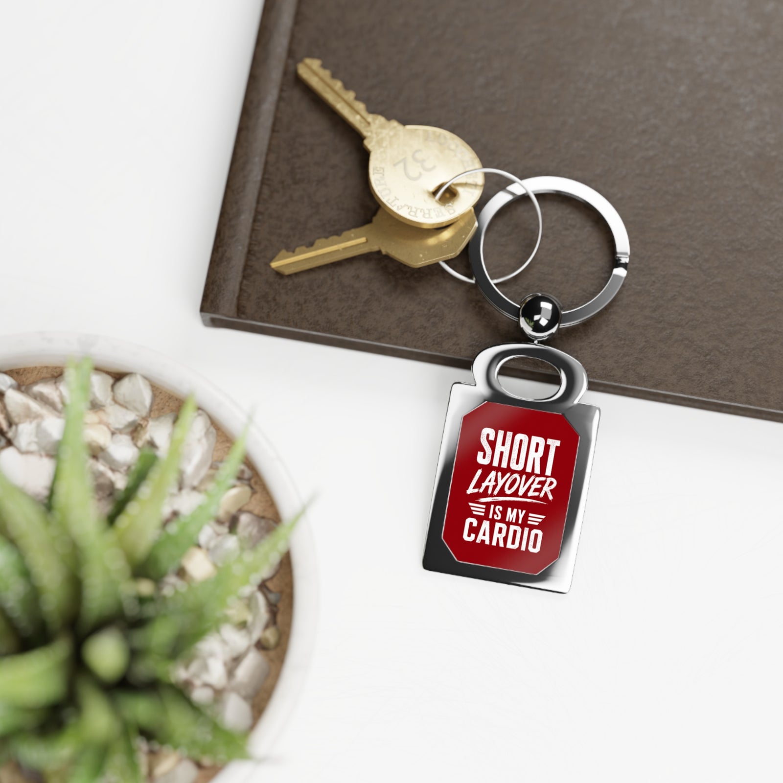 Short Layover - Rectangle Keyring