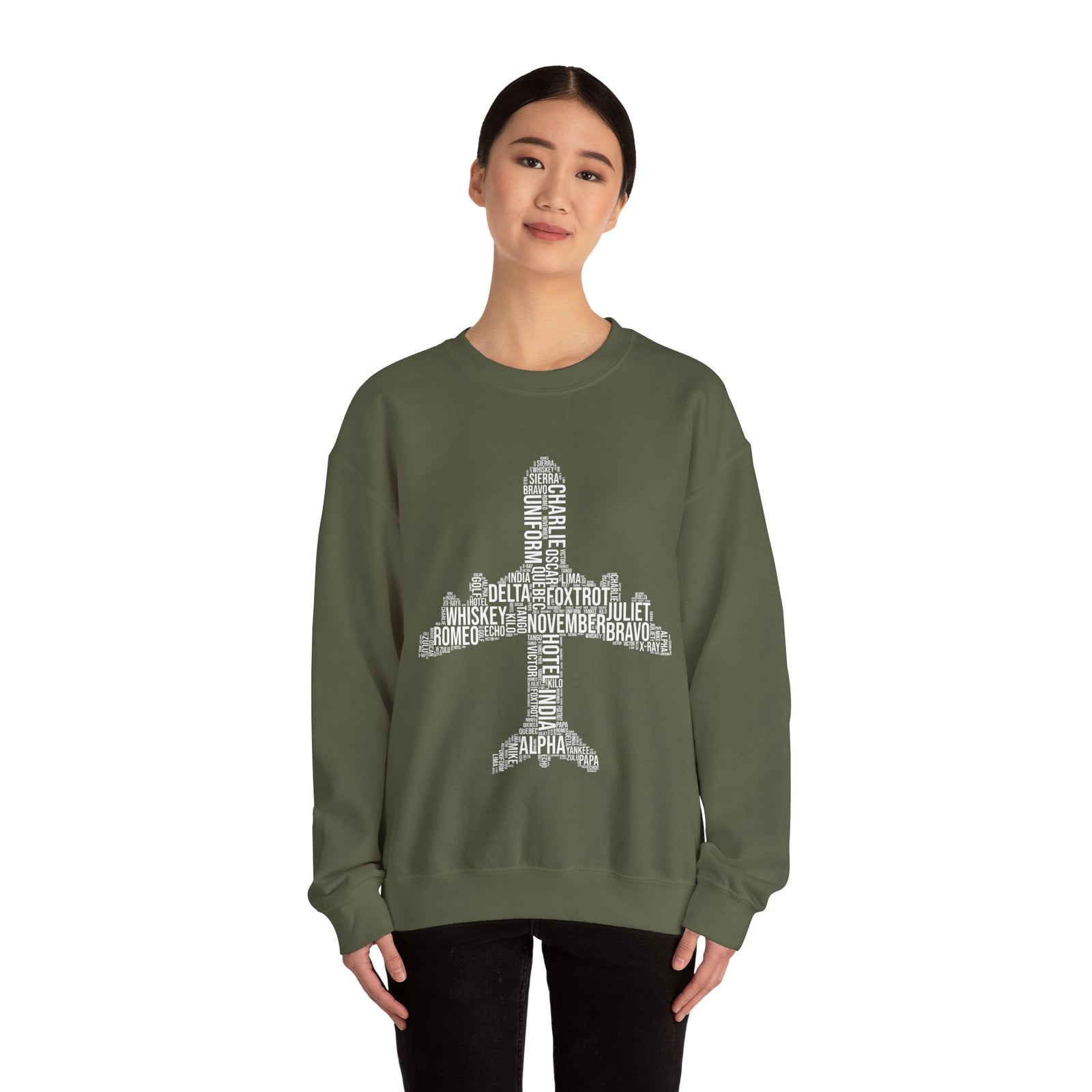 Airplane Typography - Unisex Crewneck Sweatshirt