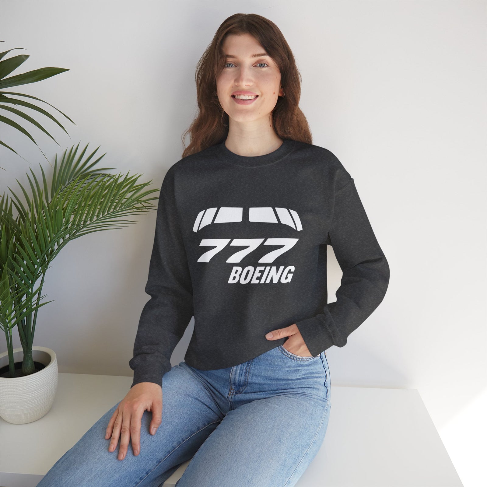 Boeing 777 Windshield Crewneck Sweatshirt - Travel Inspiring Cozy Apparel