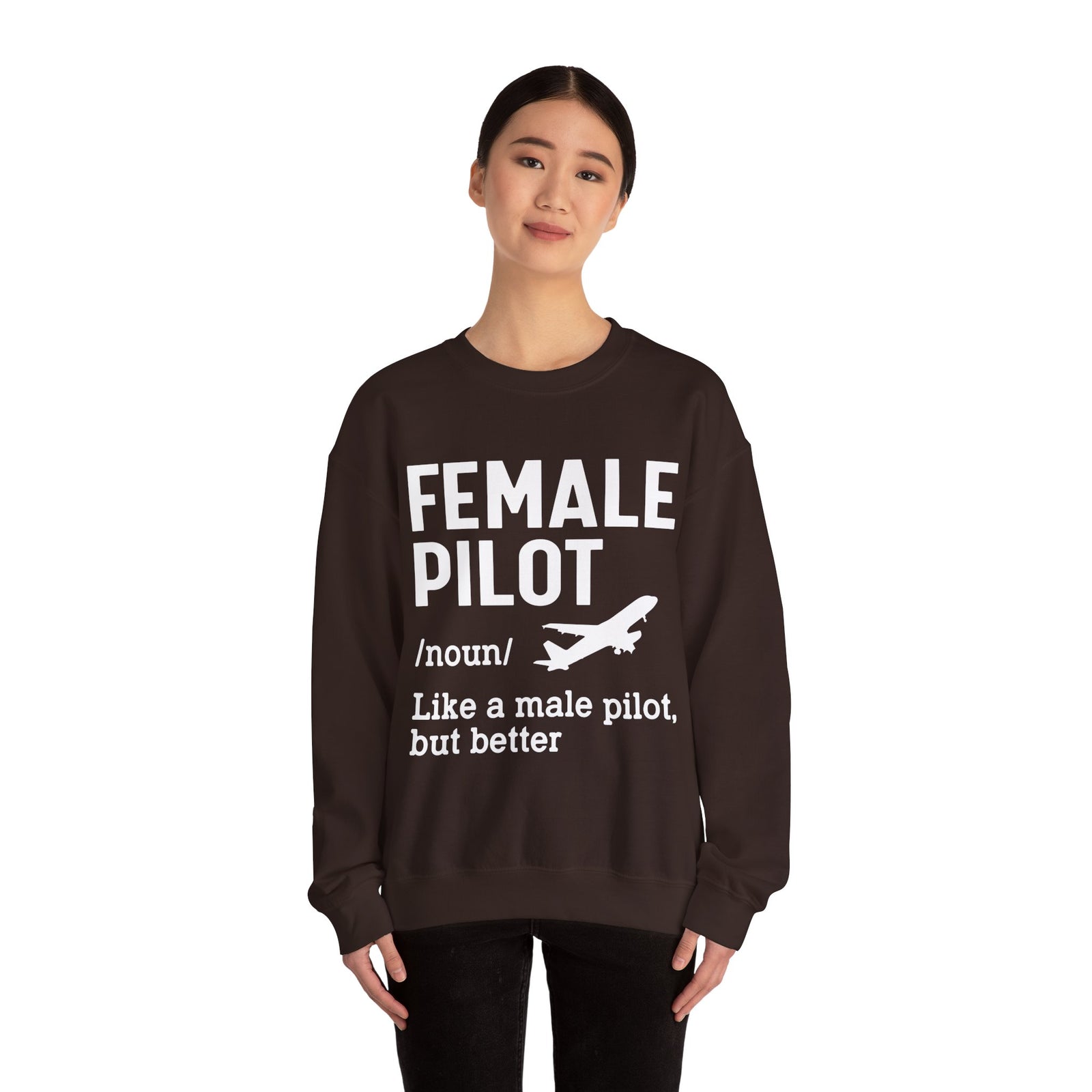 Female Pilot - Unisex Crewneck Sweatshirt