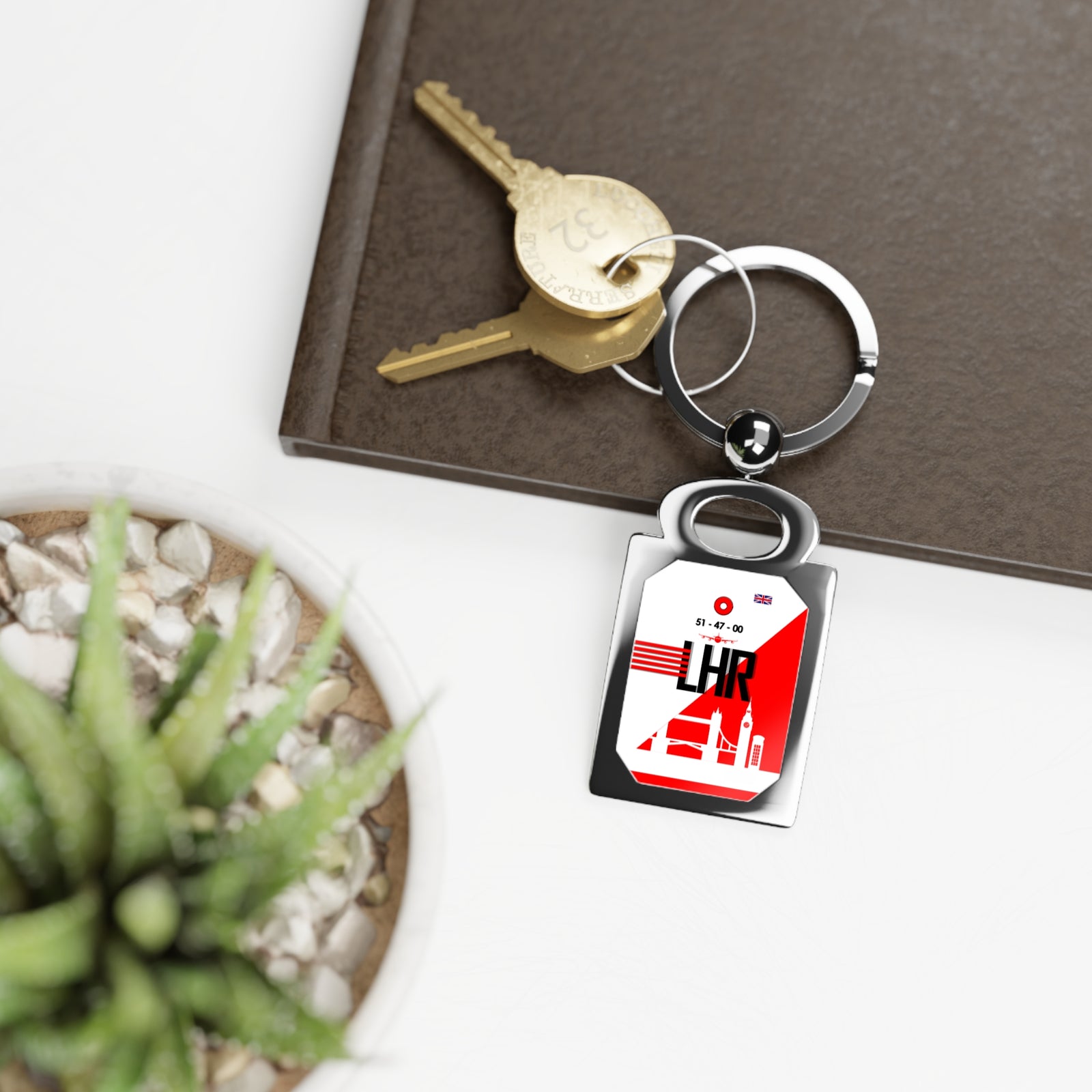 LHR RED - Rectangle Keyring
