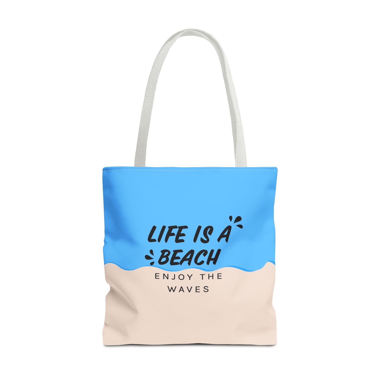 Life Is A Beach Tote Bag — Printed Green Travel Tote