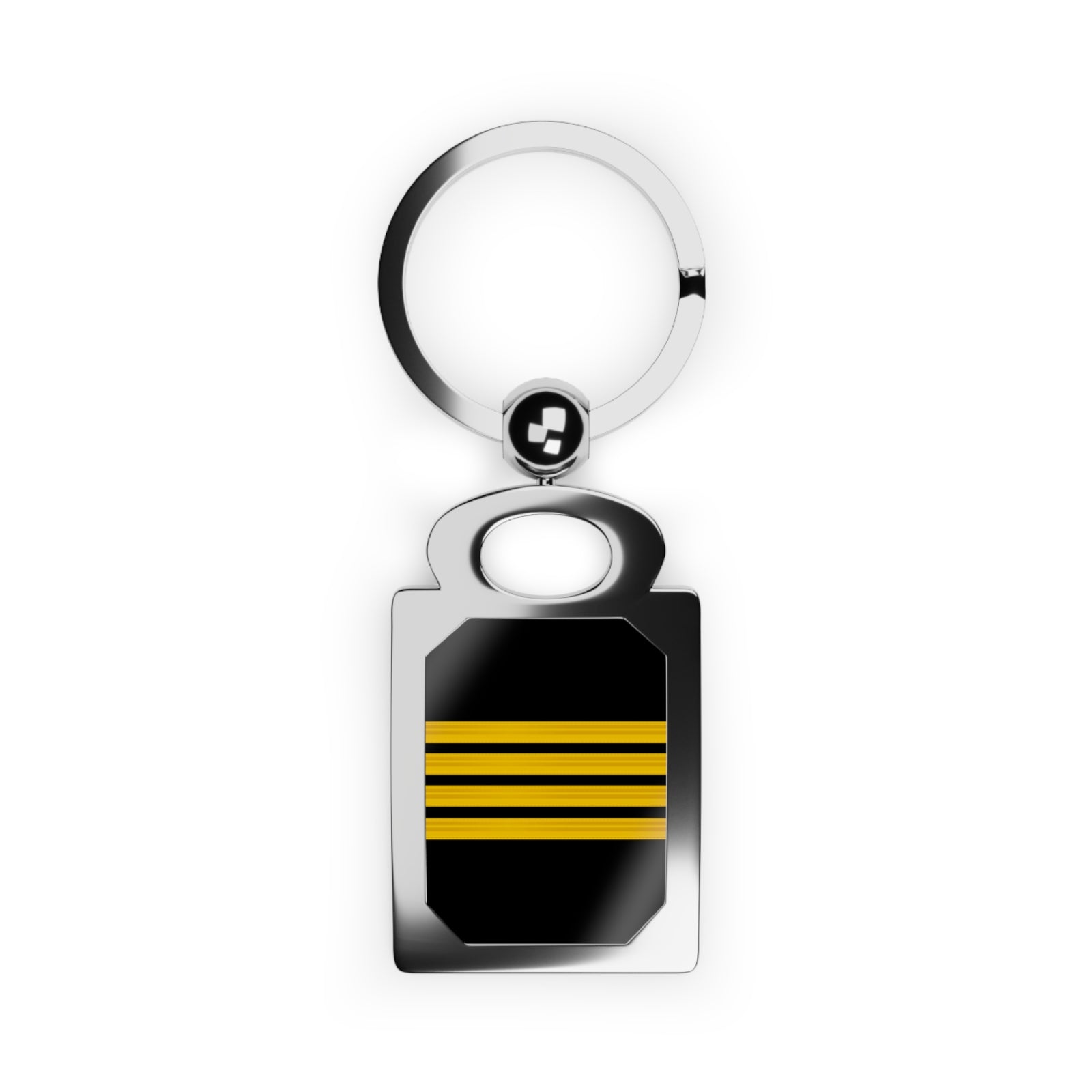 Black Pilot Stripes - Rectangle Keyring
