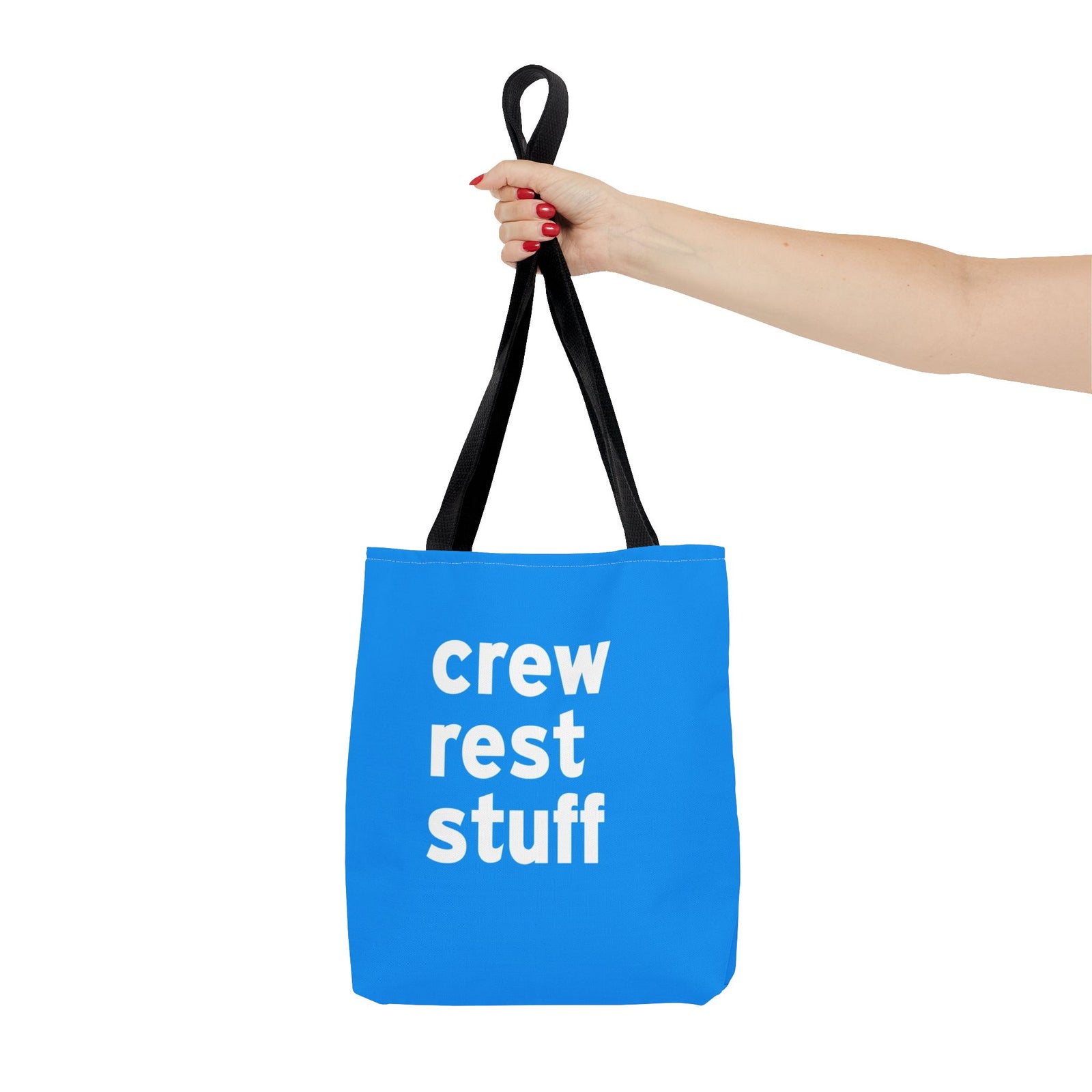 Crew Rest Stuff Tote Bag — Printed Green Travel Tote