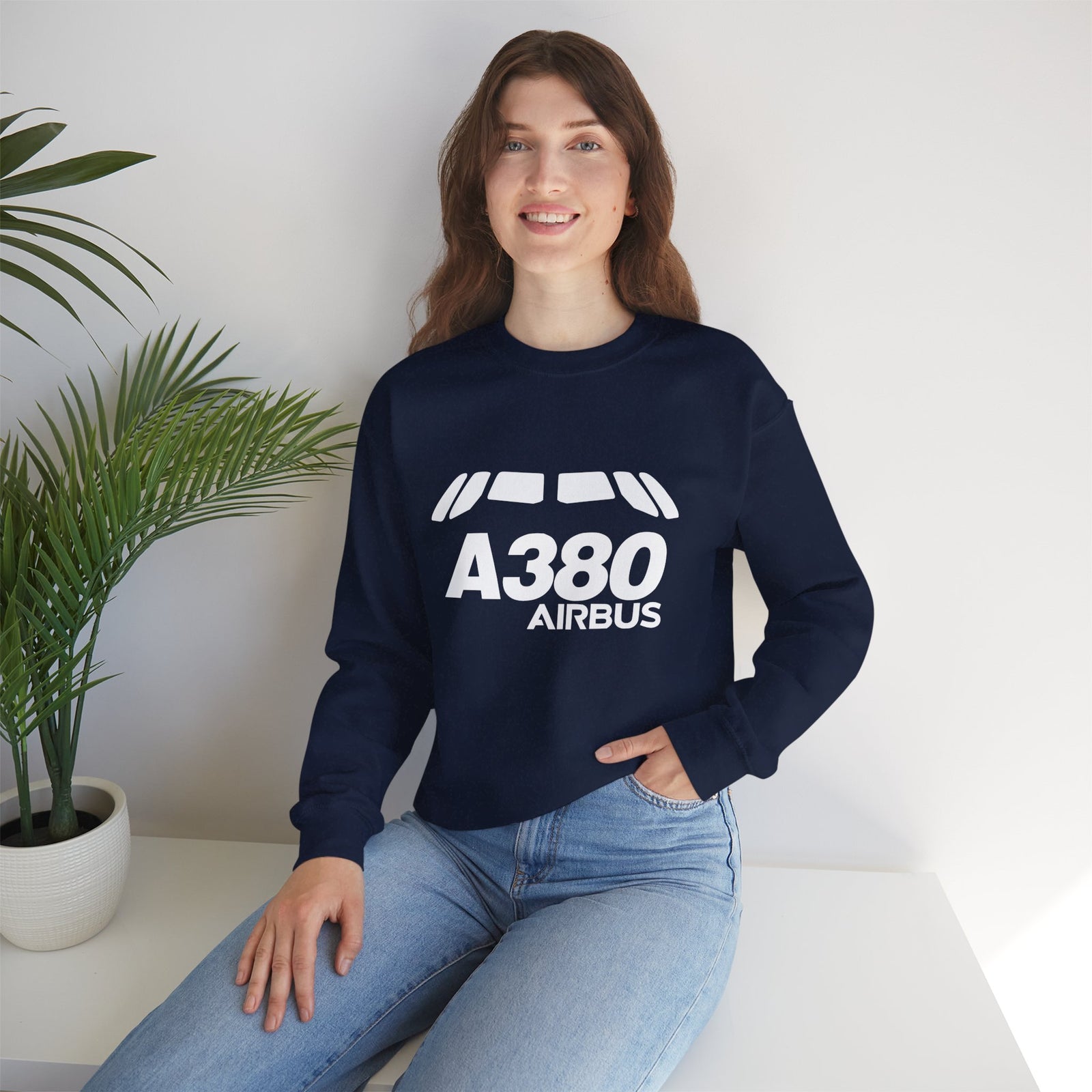 Airbus A380 Windshield Crewneck Sweatshirt - Travel Inspiring Cozy Apparel