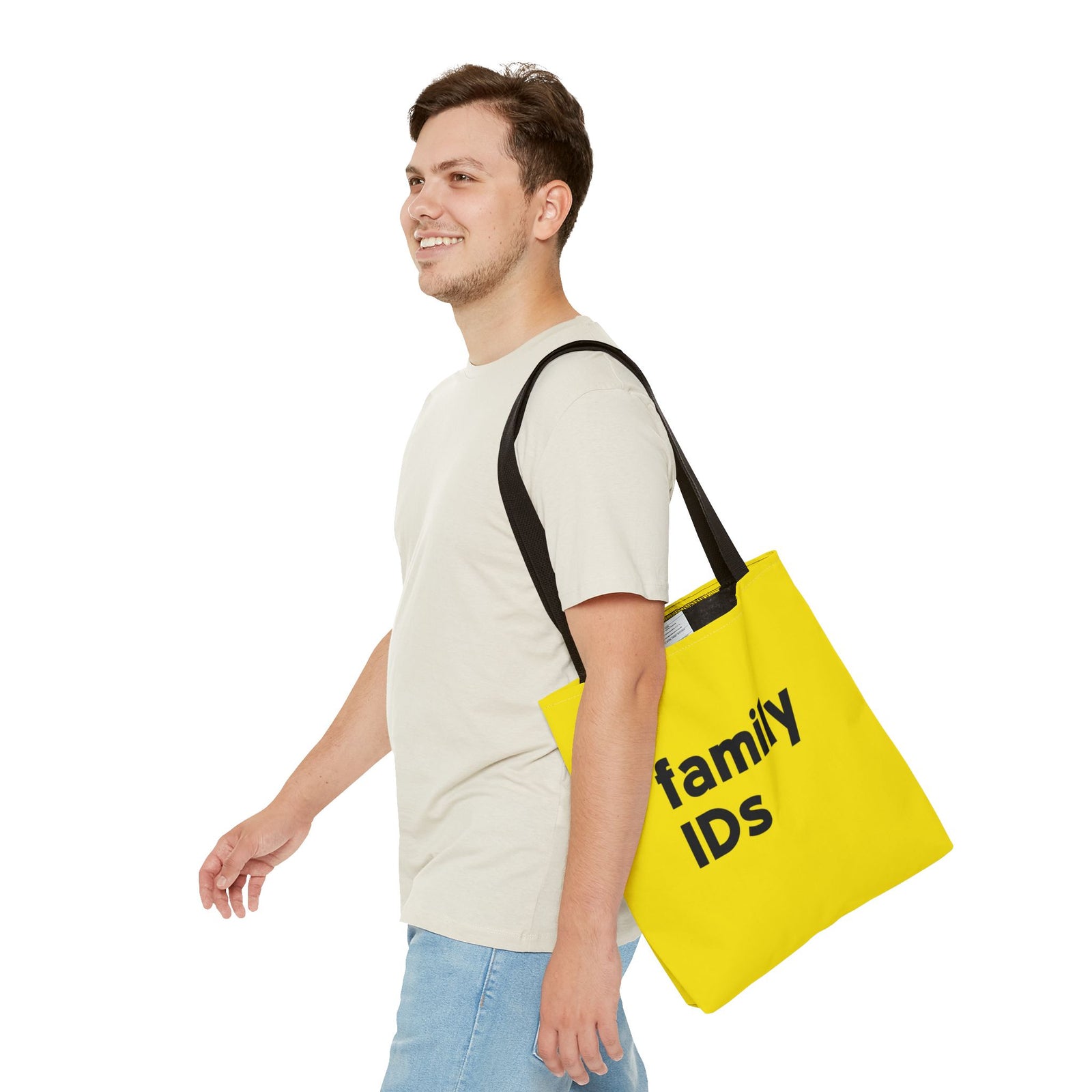 Family Ids Tote Bag — Printed Green Travel Tote