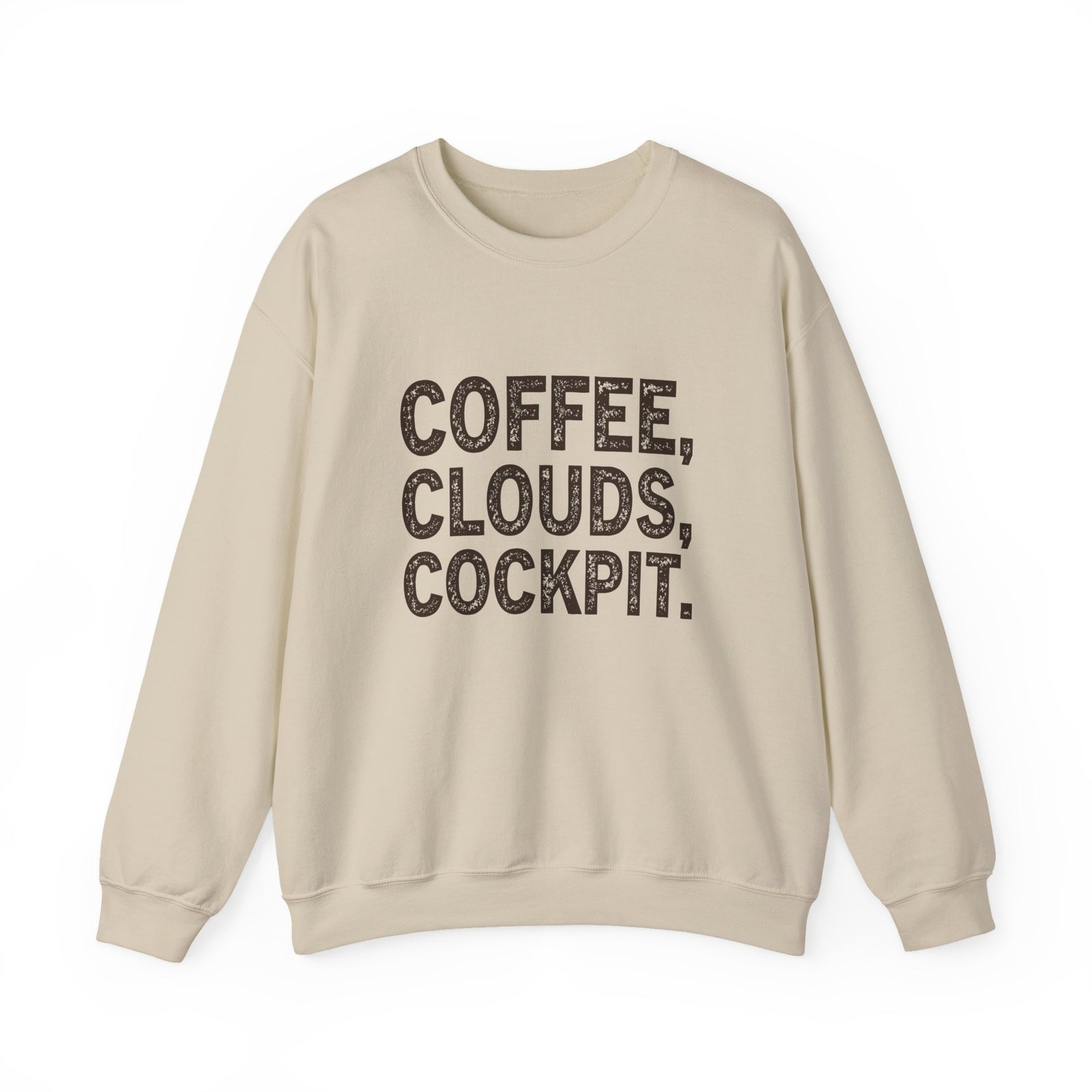 Coffee Clouds Cockpit Crewneck Sweatshirt - Travel Inspiring Cozy Apparel