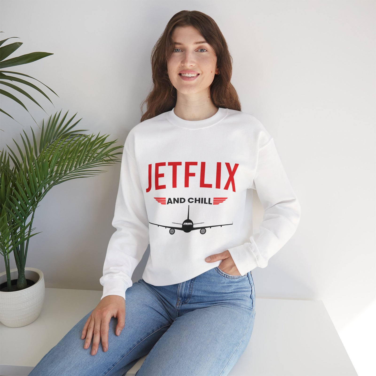 JetFlix And Chill - Crewneck Sweatshirt
