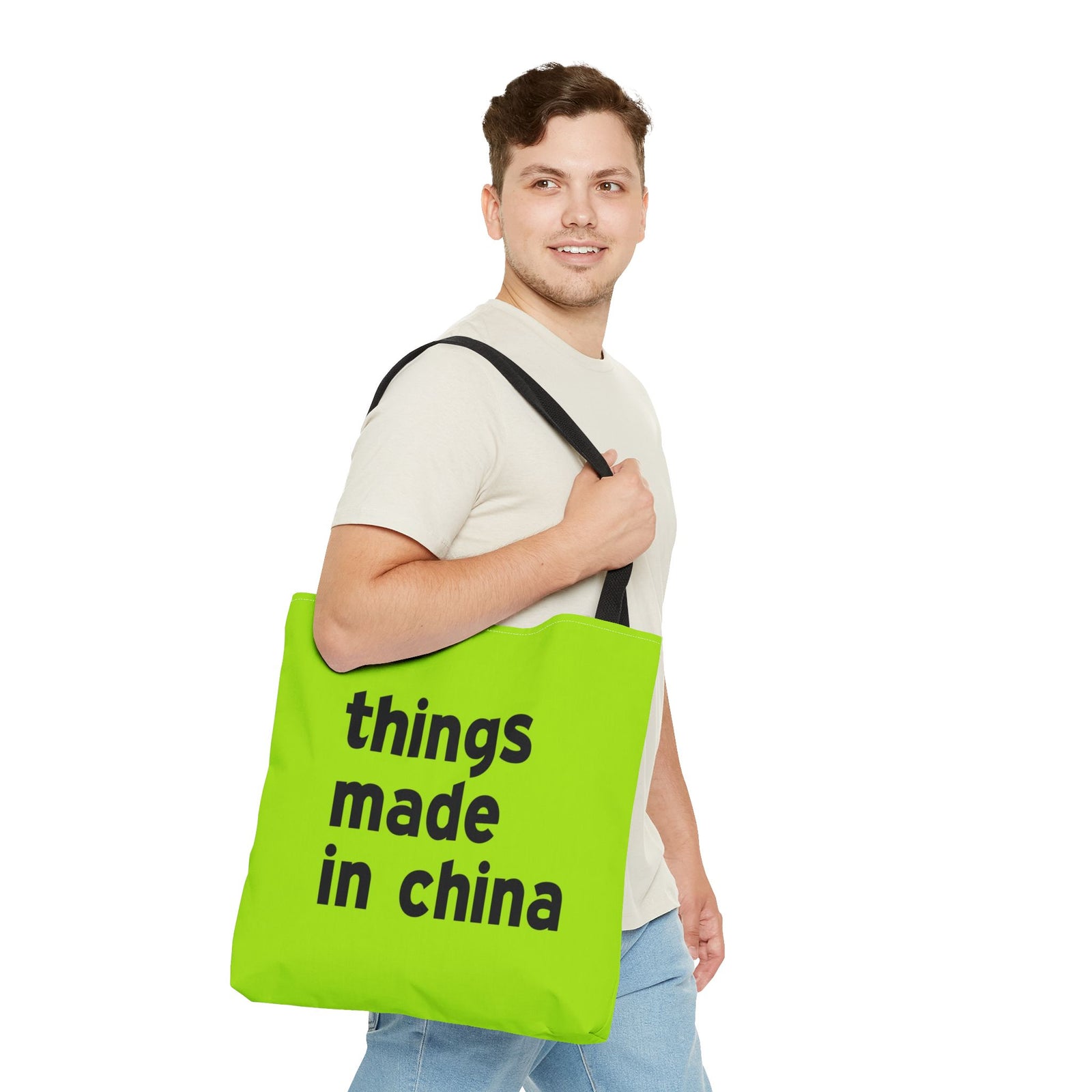 Things Made In China Tote Bag — Printed Green Travel Tote