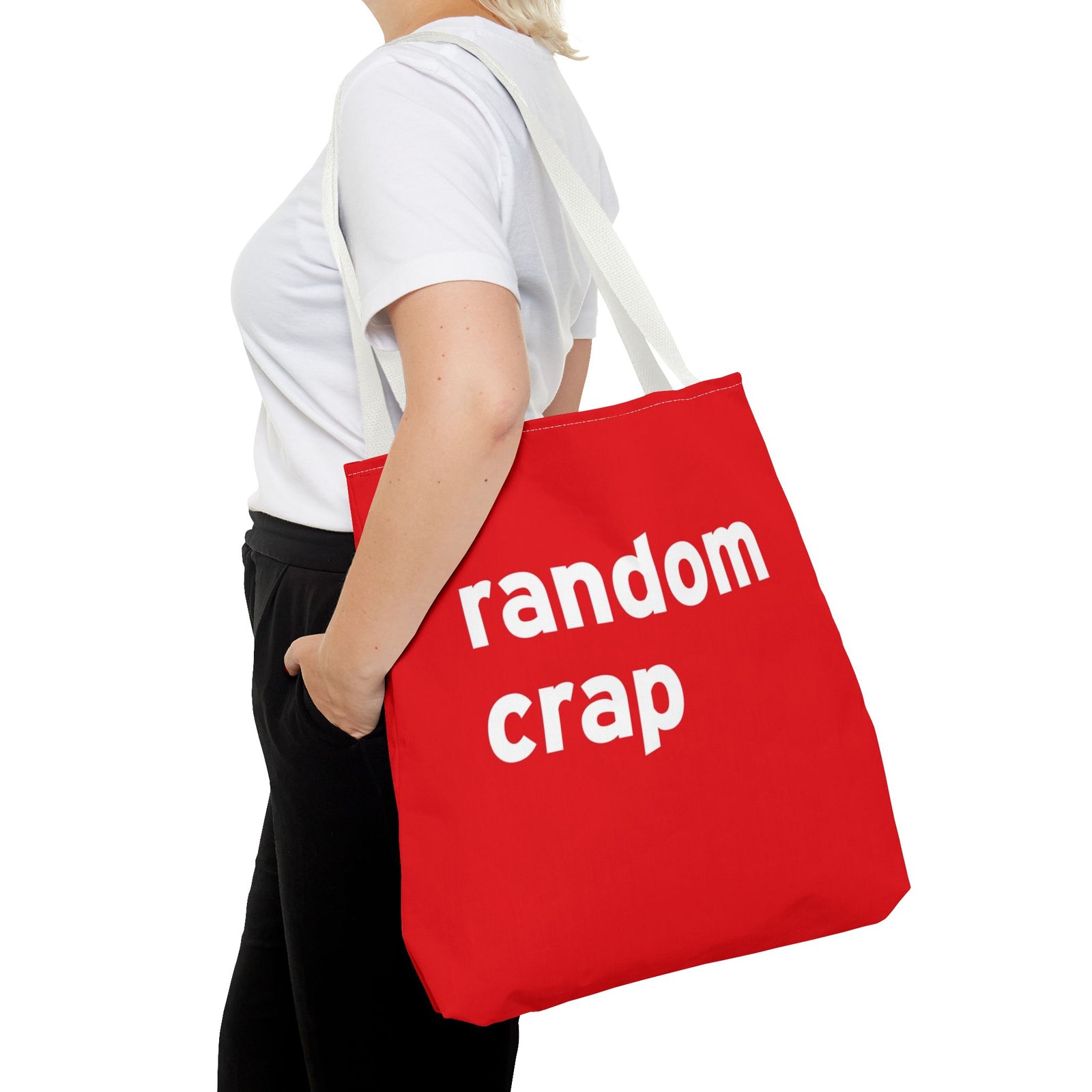 Random Crap Tote Bag — Printed Green Travel Tote