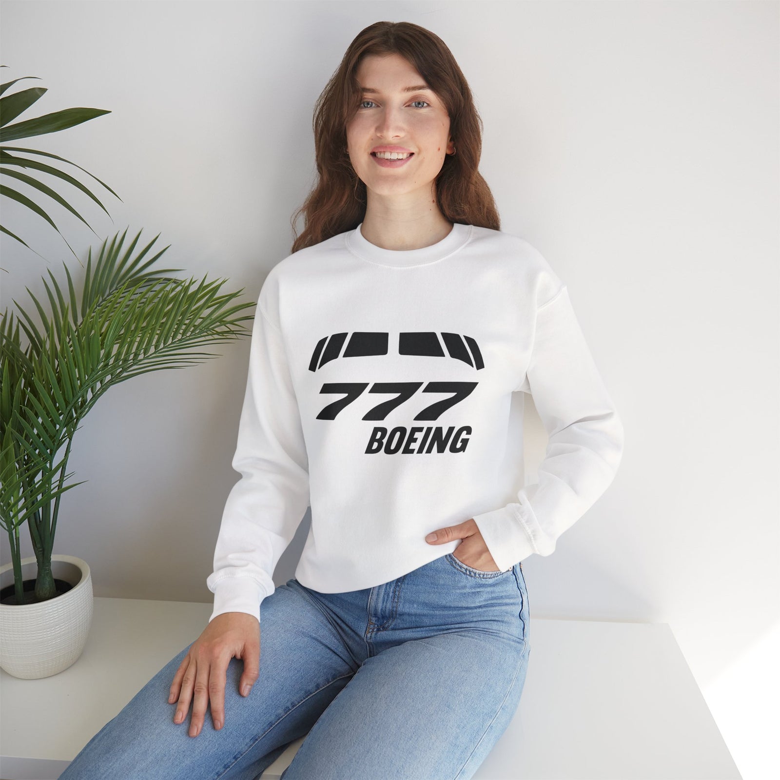 Boeing 777 Windshield Crewneck Sweatshirt - Travel Inspiring Cozy Apparel