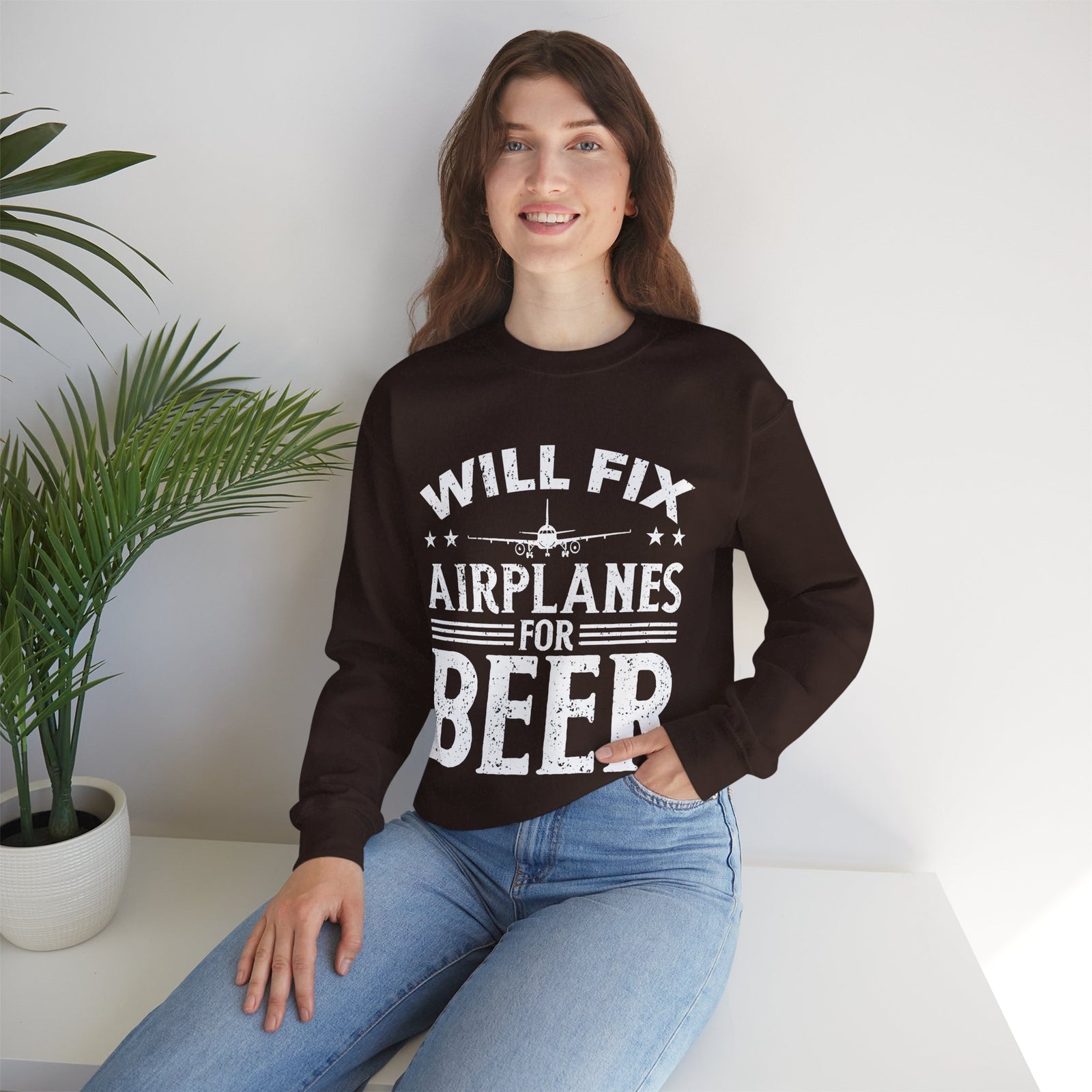 Will Fix Airplanes For Beer - Unisex Crewneck Sweatshirt