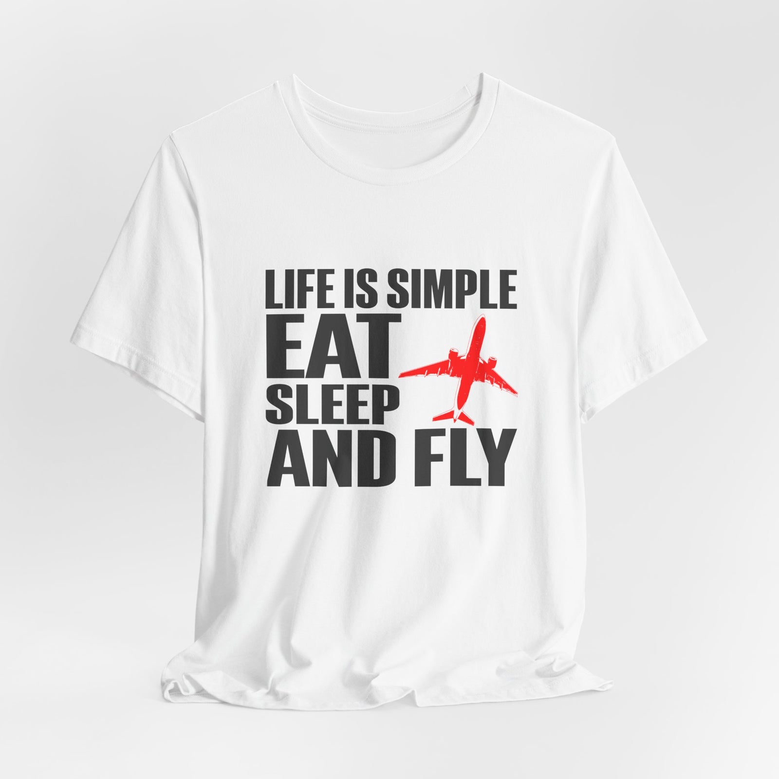Life Is Simple Unisex Jersey Tee - Perfect for Aviation Enthusiasts