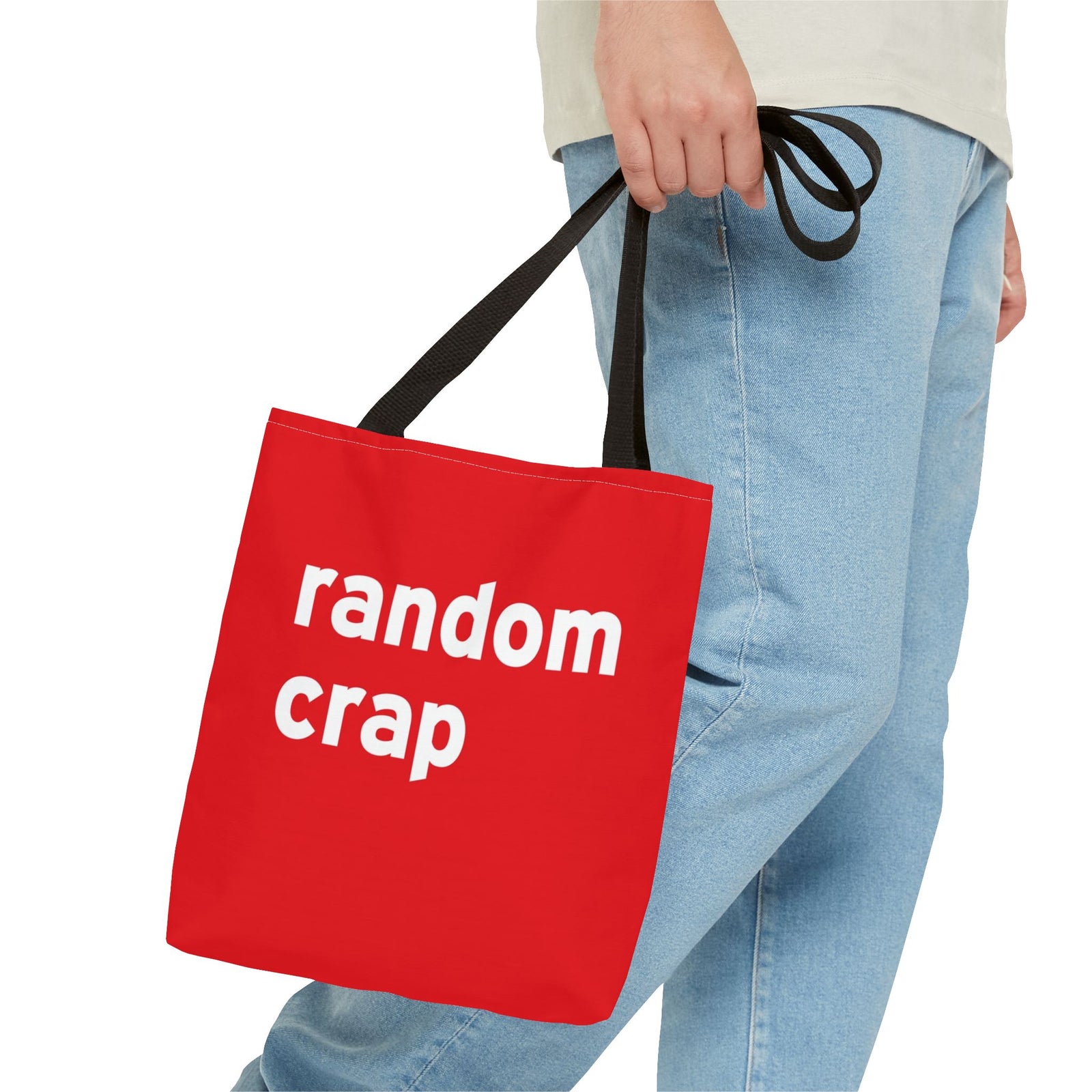 Random Crap Tote Bag — Printed Green Travel Tote