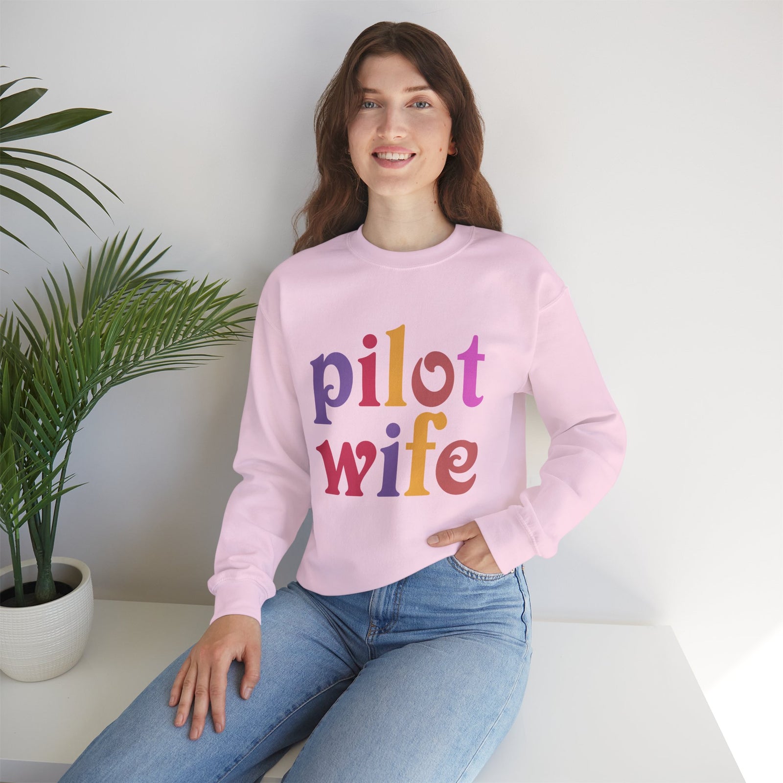 Pilot Wife Crewneck Sweatshirt - Travel Inspiring Cozy Apparel
