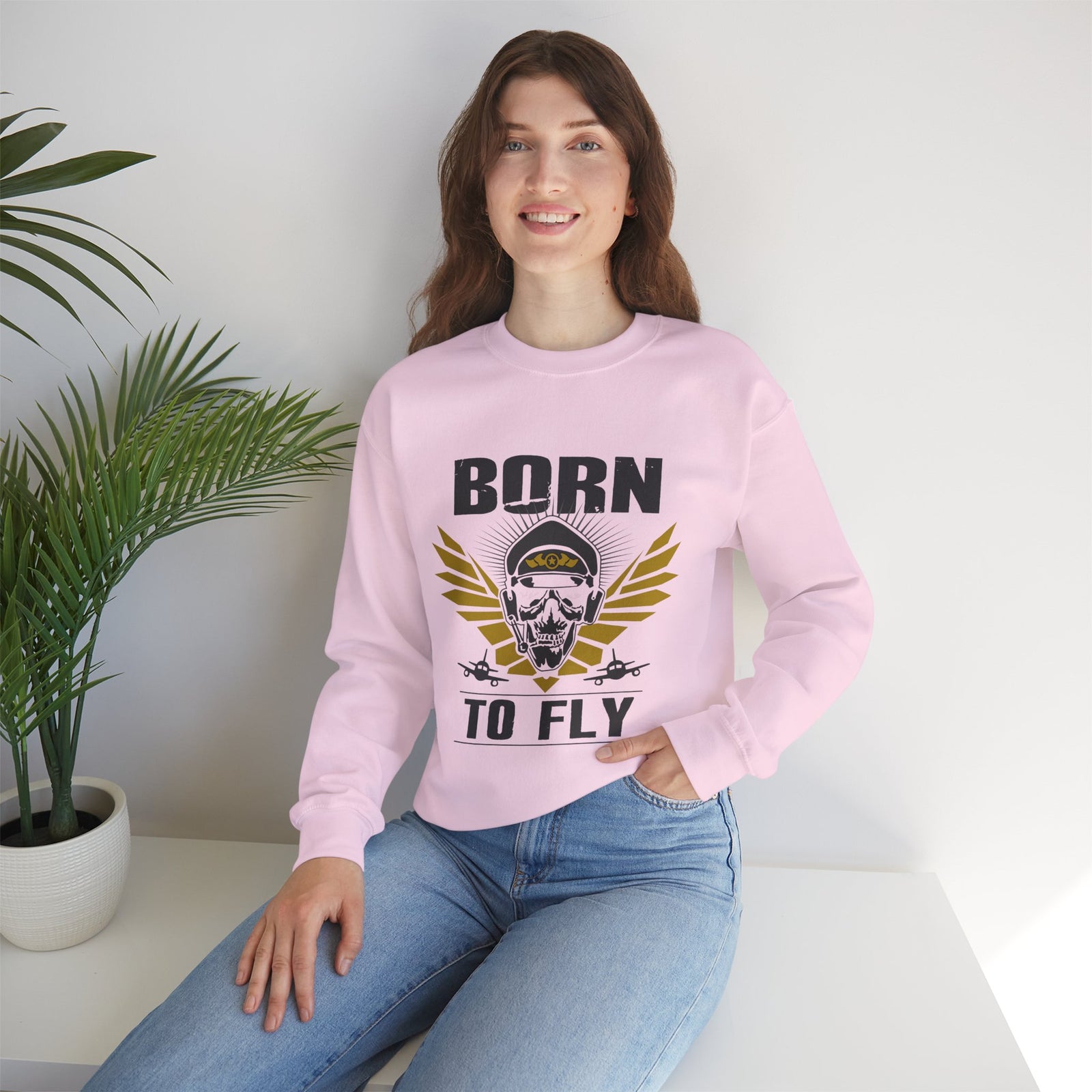 Born To Fly Crewneck Sweatshirt - Travel Inspiring Cozy Apparel