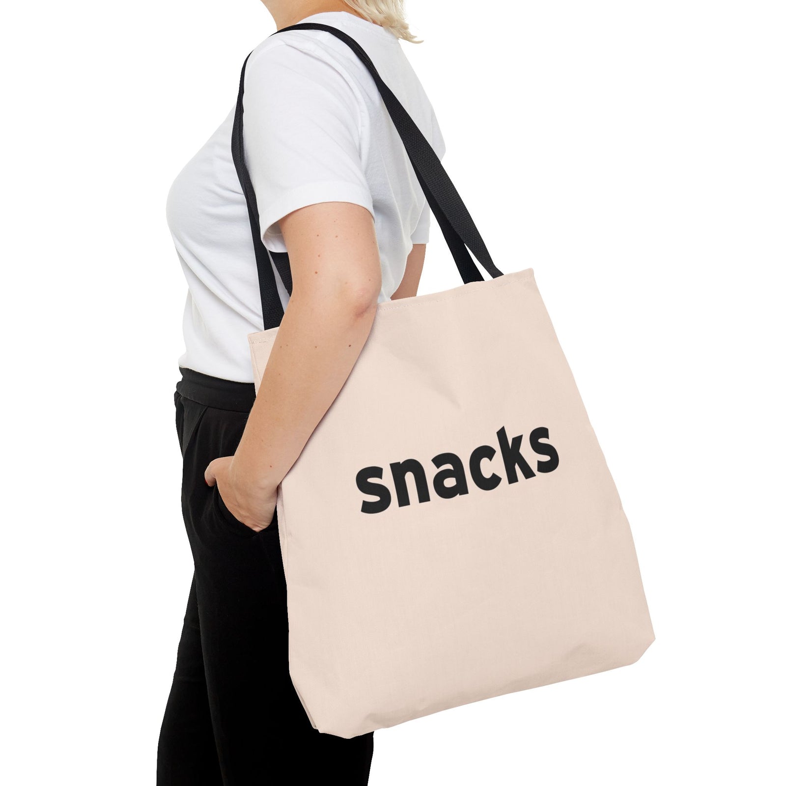 Snacks Tote Bag — Printed Green Travel Tote
