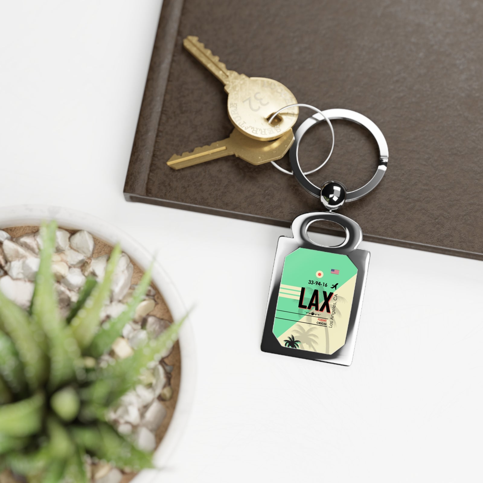 LAX - Rectangle Keyring