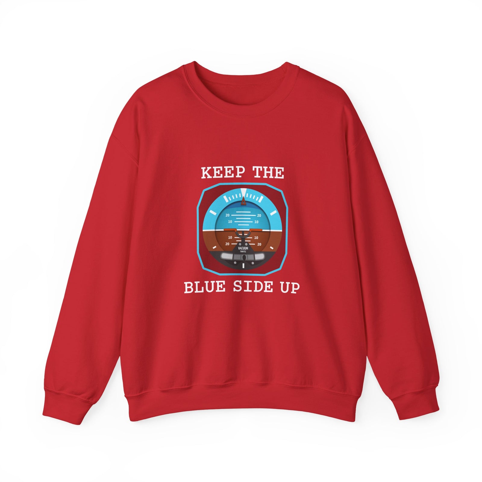Keep The Blue Side Up Crewneck Sweatshirt - Travel Inspiring Cozy Apparel