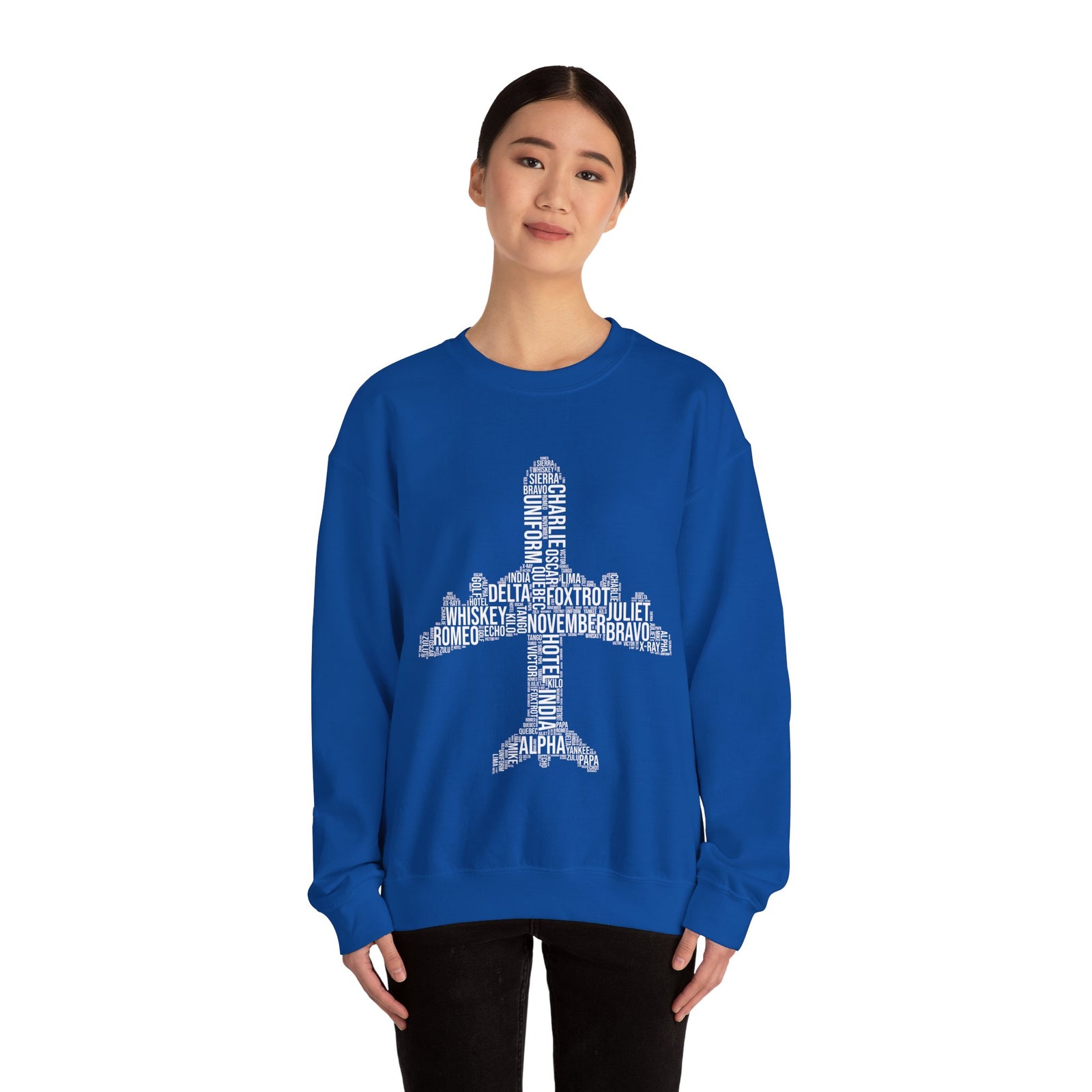 Airplane Typography - Unisex Crewneck Sweatshirt